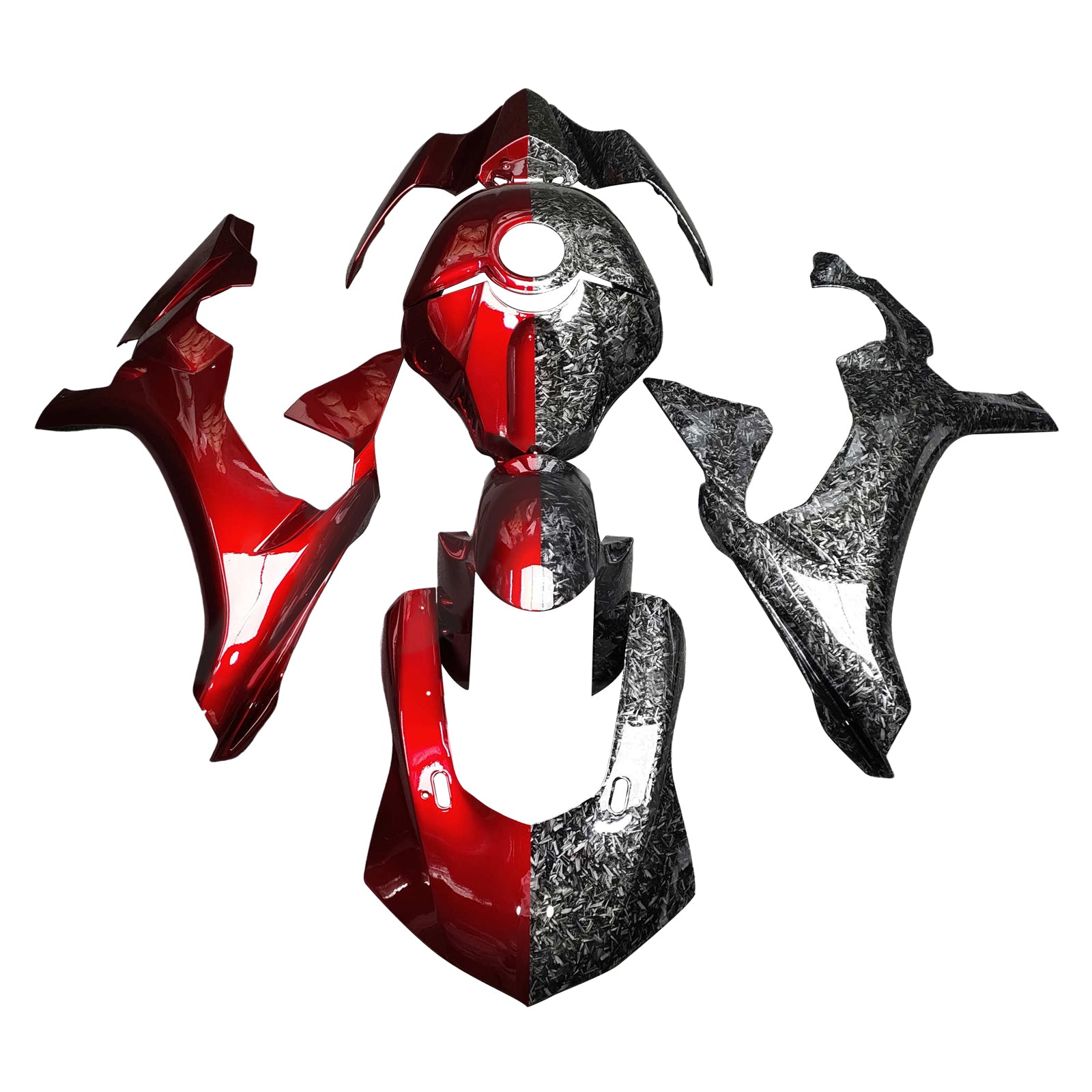 Amotopart 2015-2019 Yamaha YZF-R1 Red & Black Forged Carbon Fiber Pattern
Fairing Kit