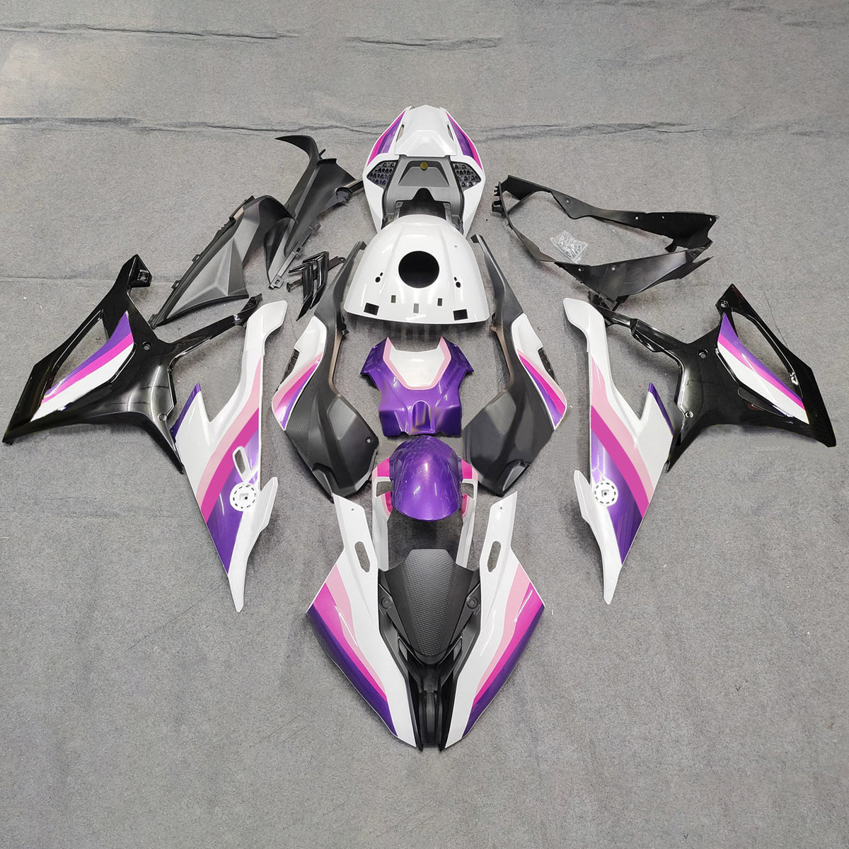 Amotopart 2019-2022 BMW M1000RR S1000RR White Pink Fairing Kit