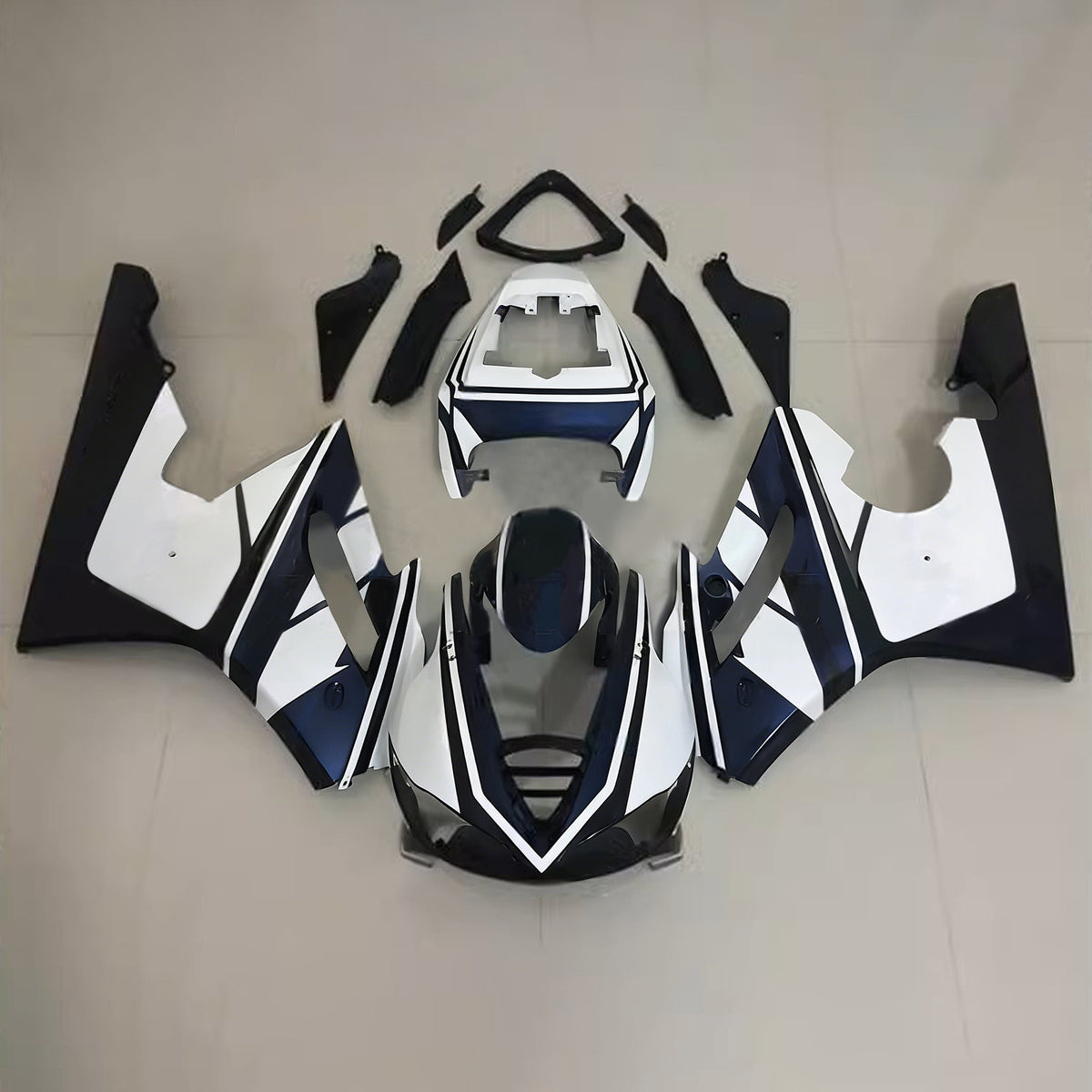 Amotopart 2009-2012 Triumph Daytona 675 Black Gray White Fairing Kit