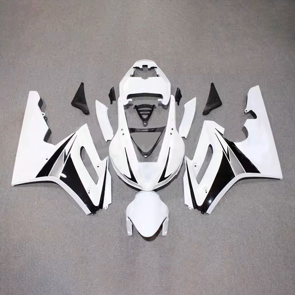 Amotopart 2009-2012 Triumph Daytona 675 Kit de carénage blanc noir gris