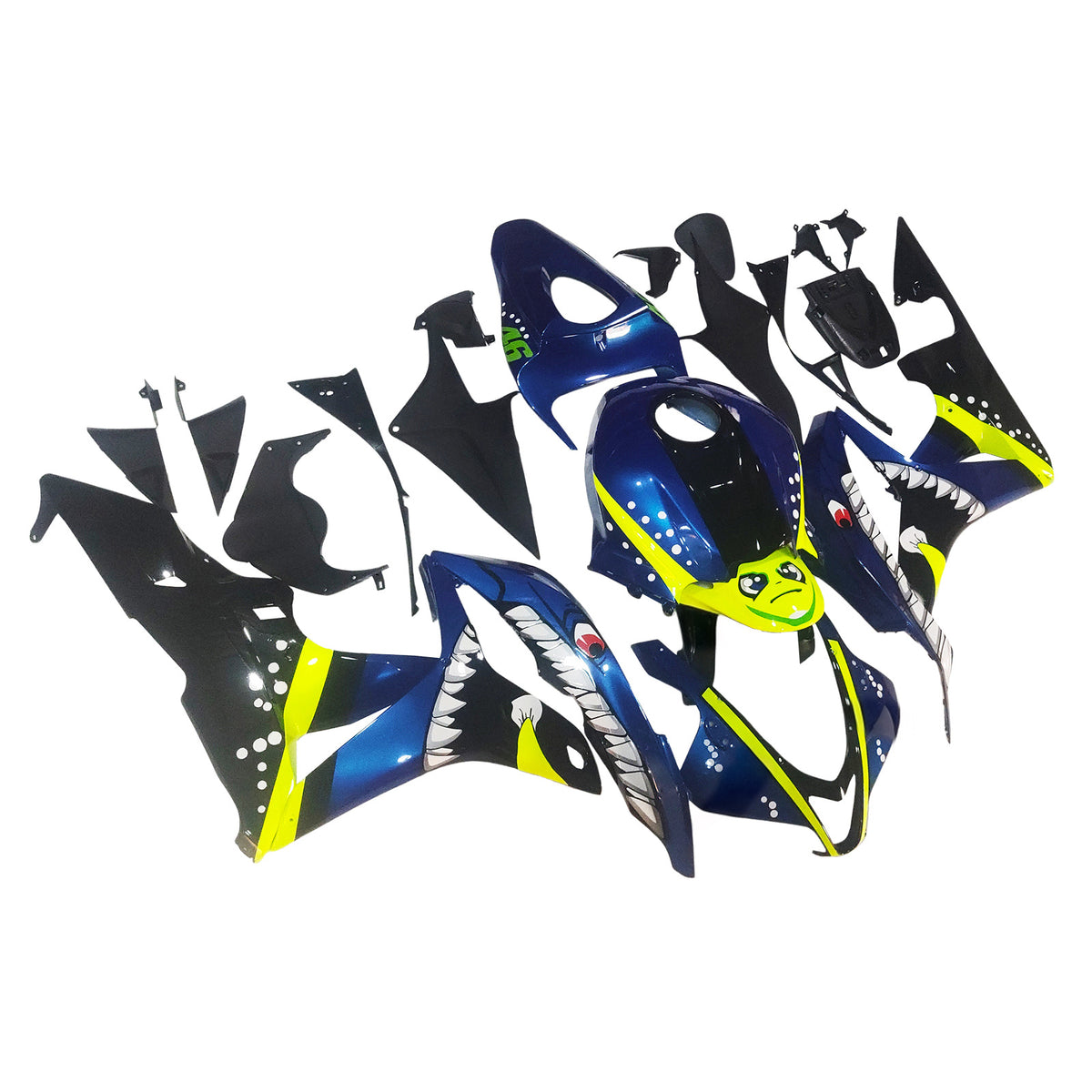 Amotopart 2007–2008 Honda CBR600RR F5 Blau Gelb Verkleidungsset
