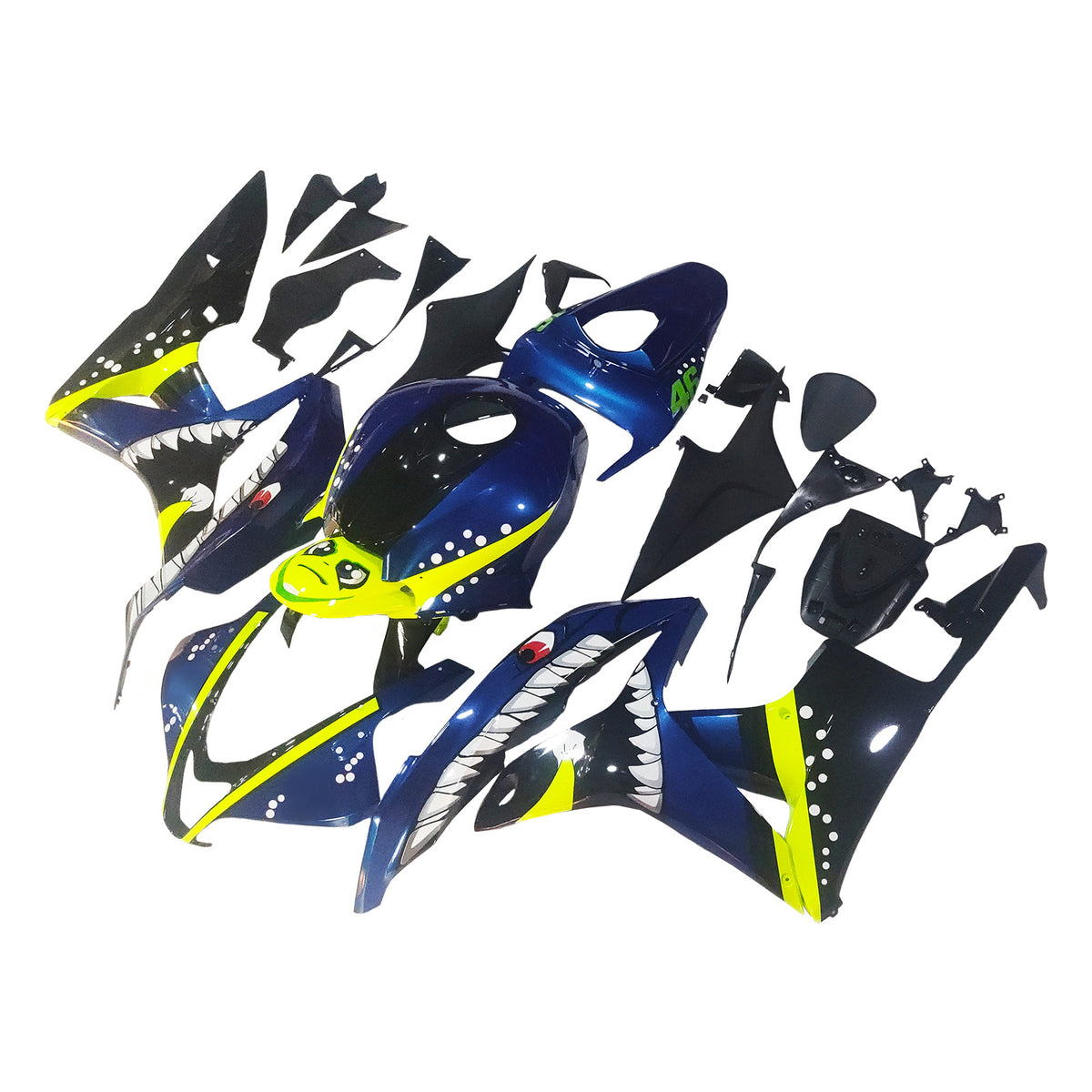Amotopart 2007–2008 Honda CBR600RR F5 Blau Gelb Verkleidungsset