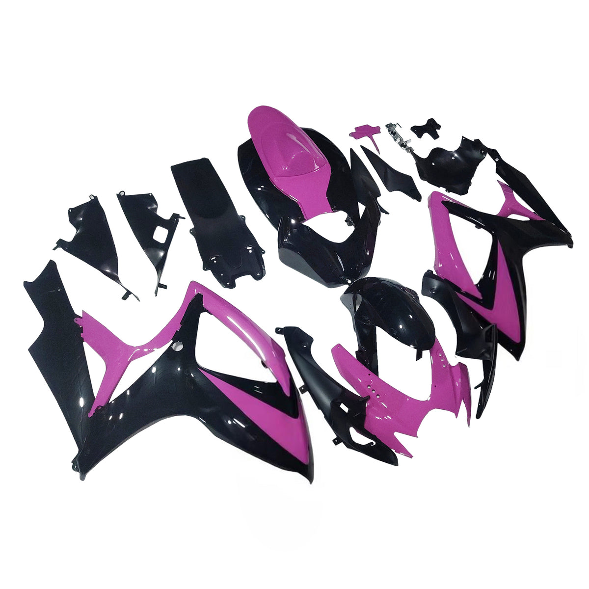 Amotopart 2006-2007 Suzuki GSX-R600 750 K6 Kit de carénage bleu blanc noir rose