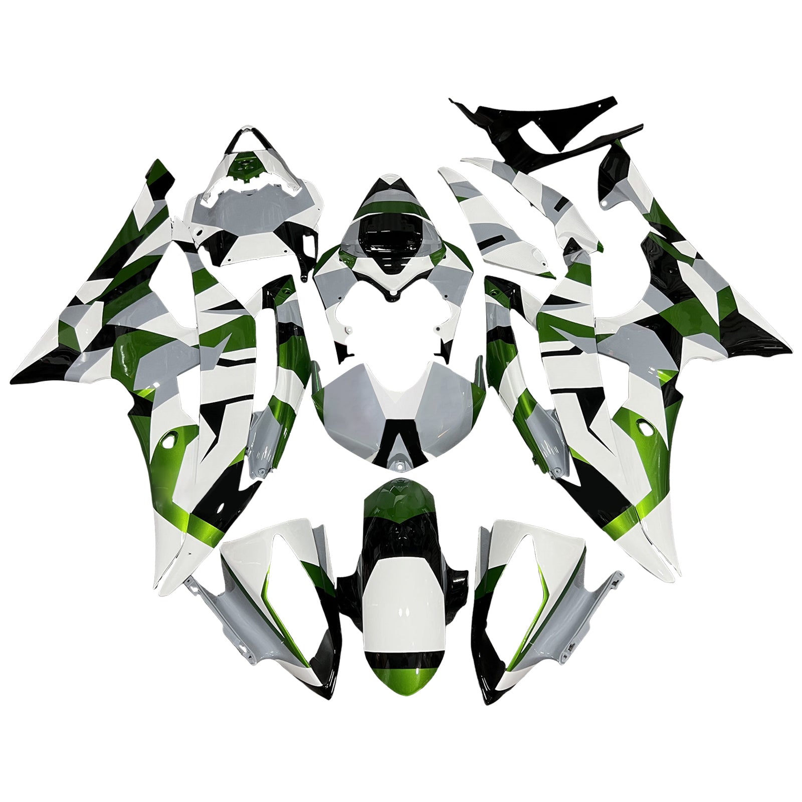 Amotopart 2008-2016 Yamaha YZF-R6 White & Black Fairing Kit