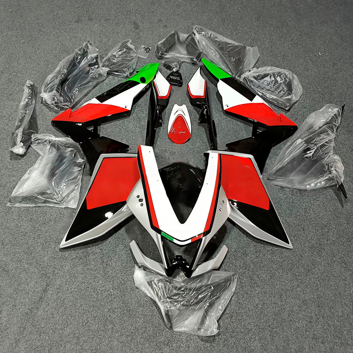 Amotopart 2009–2015 Aprilia RSV4 1000 rot-schwarzes Verkleidungsset