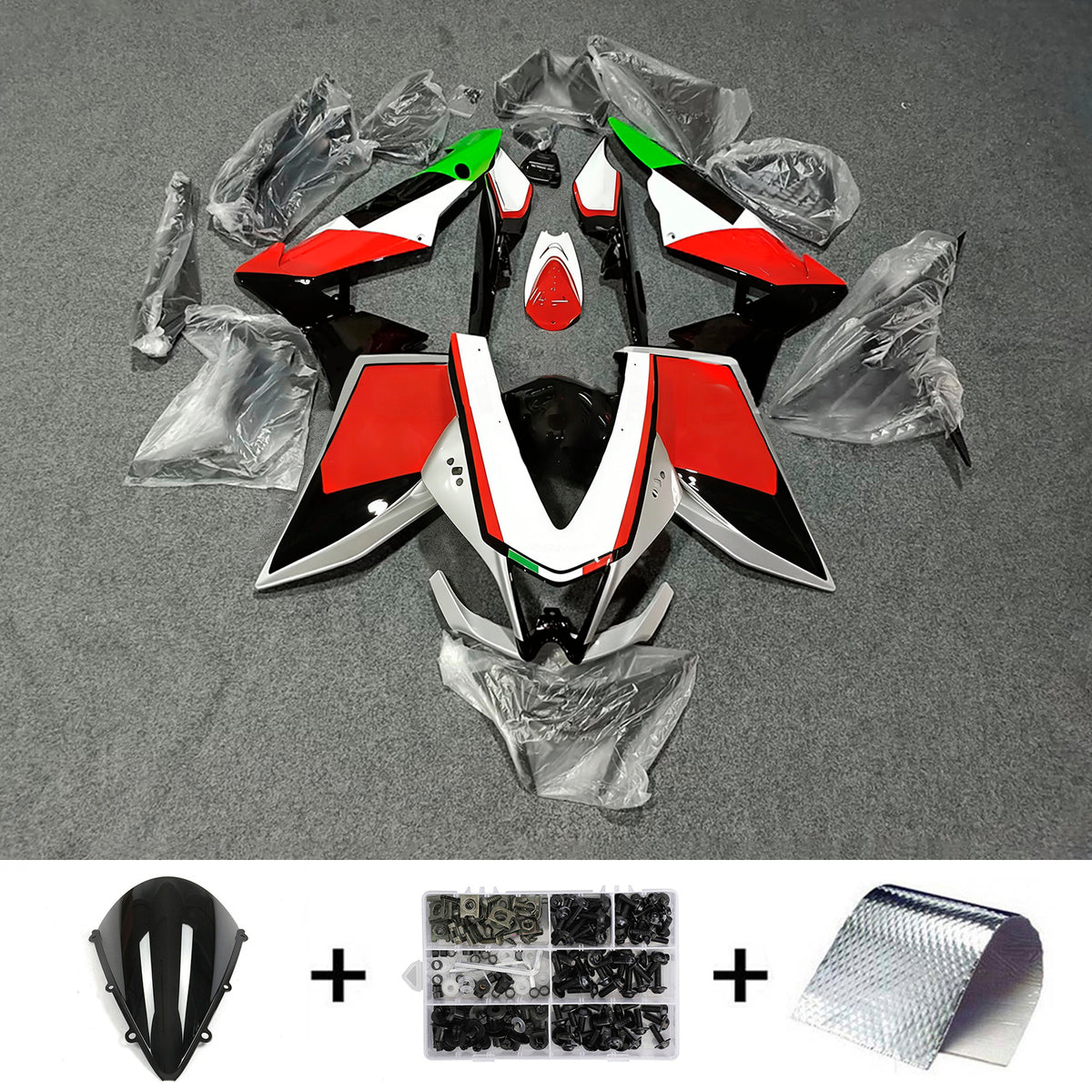 Amotopart 2009-2015 アプリリア RSV4 1000 レッド ブラック フェアリングキット