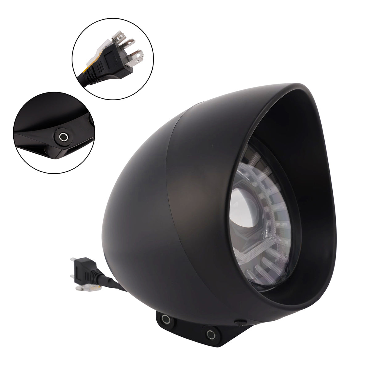 55W 5.75" Beam Headlight Fog Lamp Custom 4000lm Fits For Racer Bobber Chrome