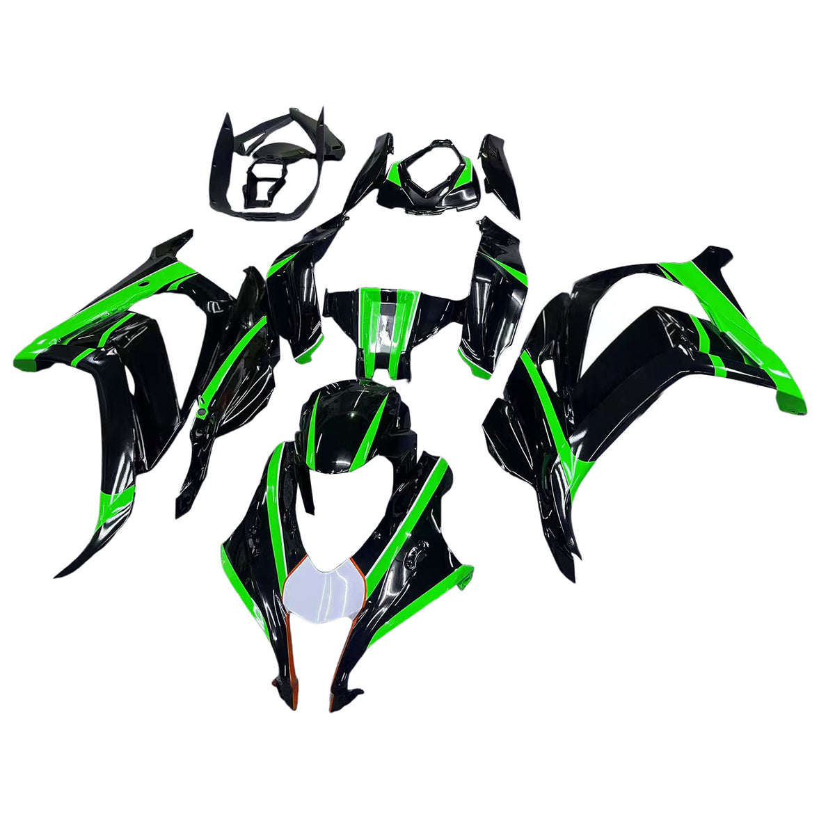 Zestaw owiewek Amotopart 2016-2020 Kawasaki ZX-10R biały zielony czarny