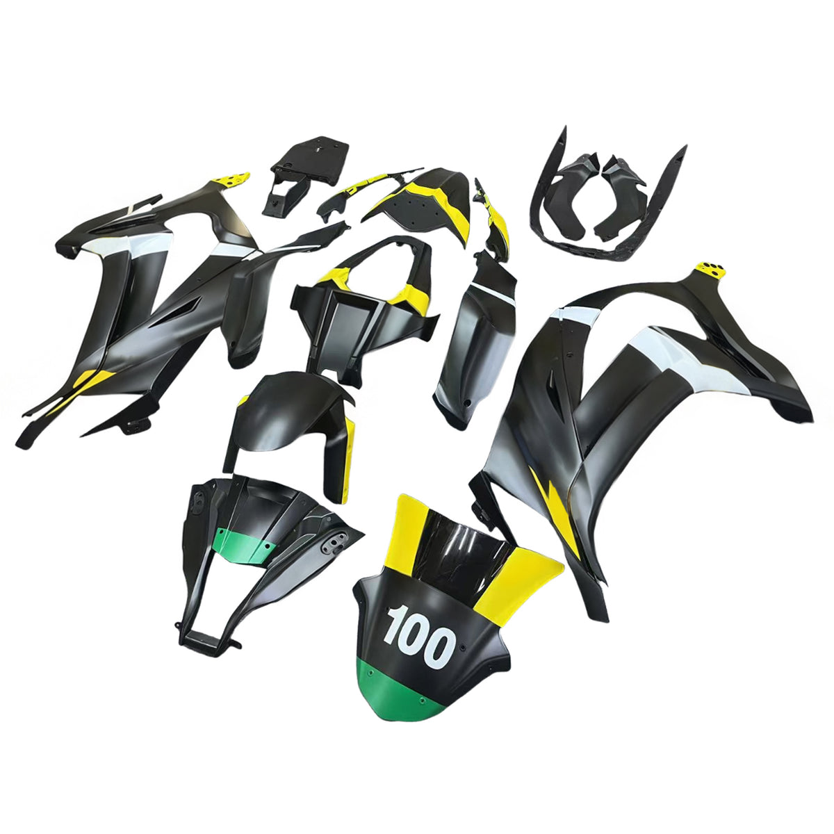 Amotopart 2011-2015 Kawasaki ZX-10R Yellow Black White Fairing Kit