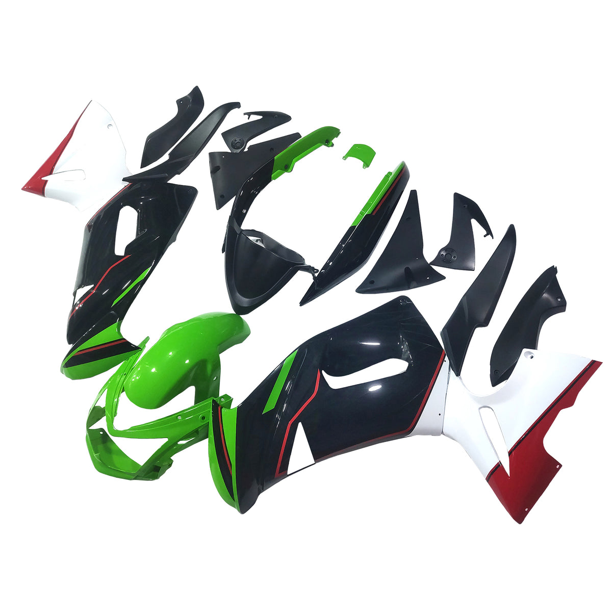 Amotopart 2006-2008 Kawasaki ER-6F Ninja 650 Black Green White Blue Fairing Kit
