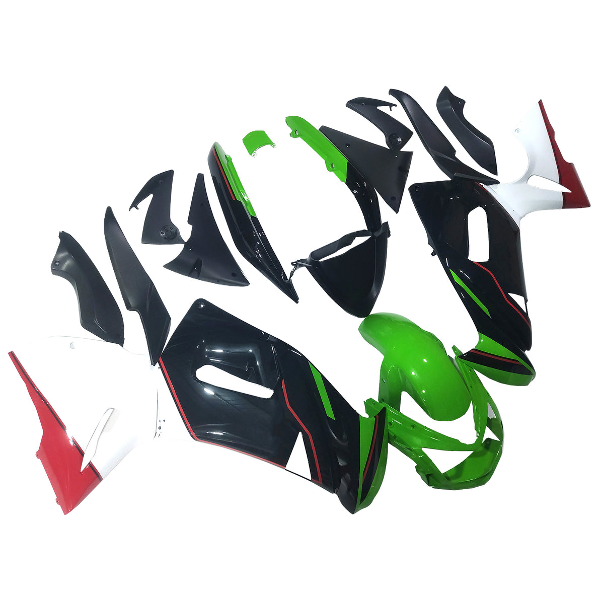 Amotopart 2006-2008 Kawasaki ER-6F Ninja 650 Black Green White Blue Fairing Kit