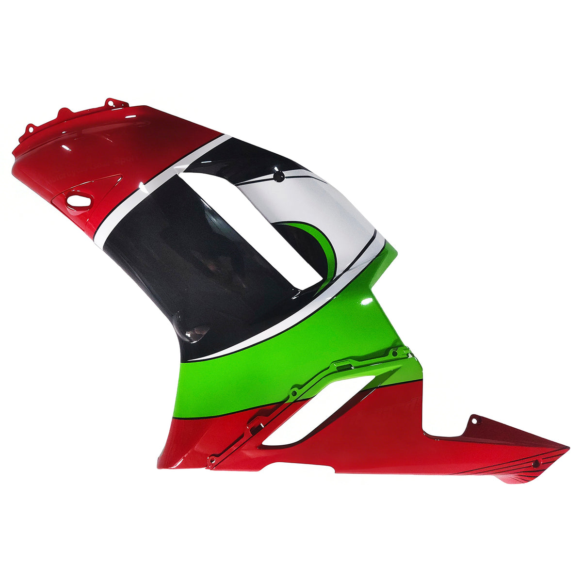 Amotopart 2007–2008 Kawasaki ZX-6R 636 Schwarz Grün Rot Weiß Verkleidungsset