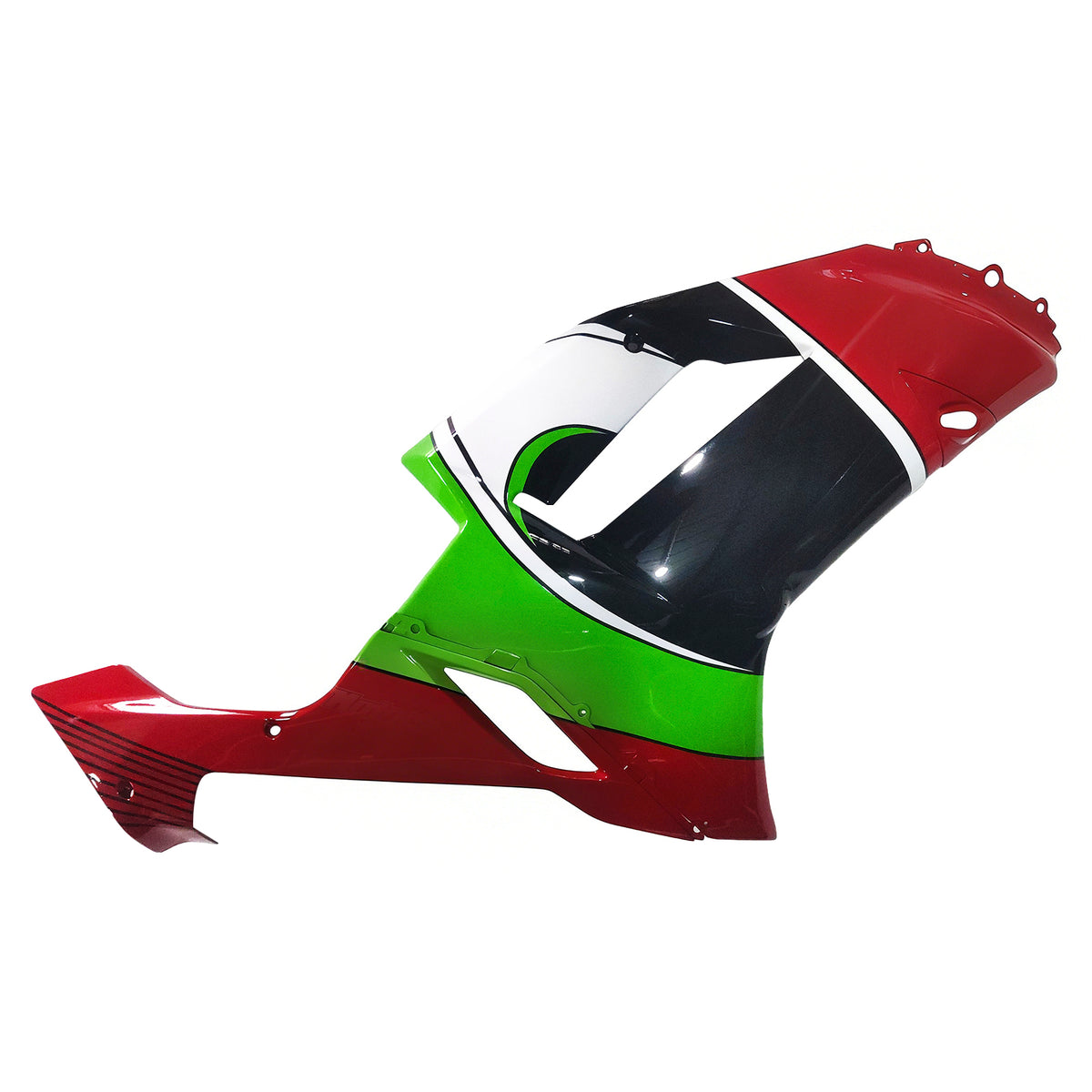 Amotopart 2007–2008 Kawasaki ZX-6R 636 Schwarz Grün Rot Weiß Verkleidungsset
