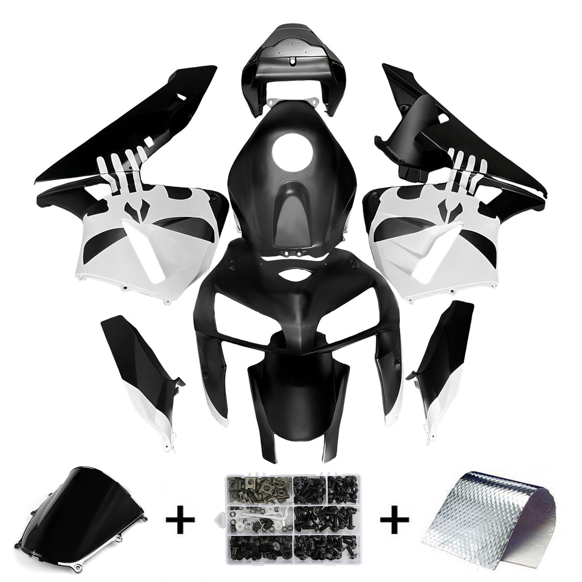 Amotopart 2005-2006 Honda CBR600RR F5 Black White Fairing Kit