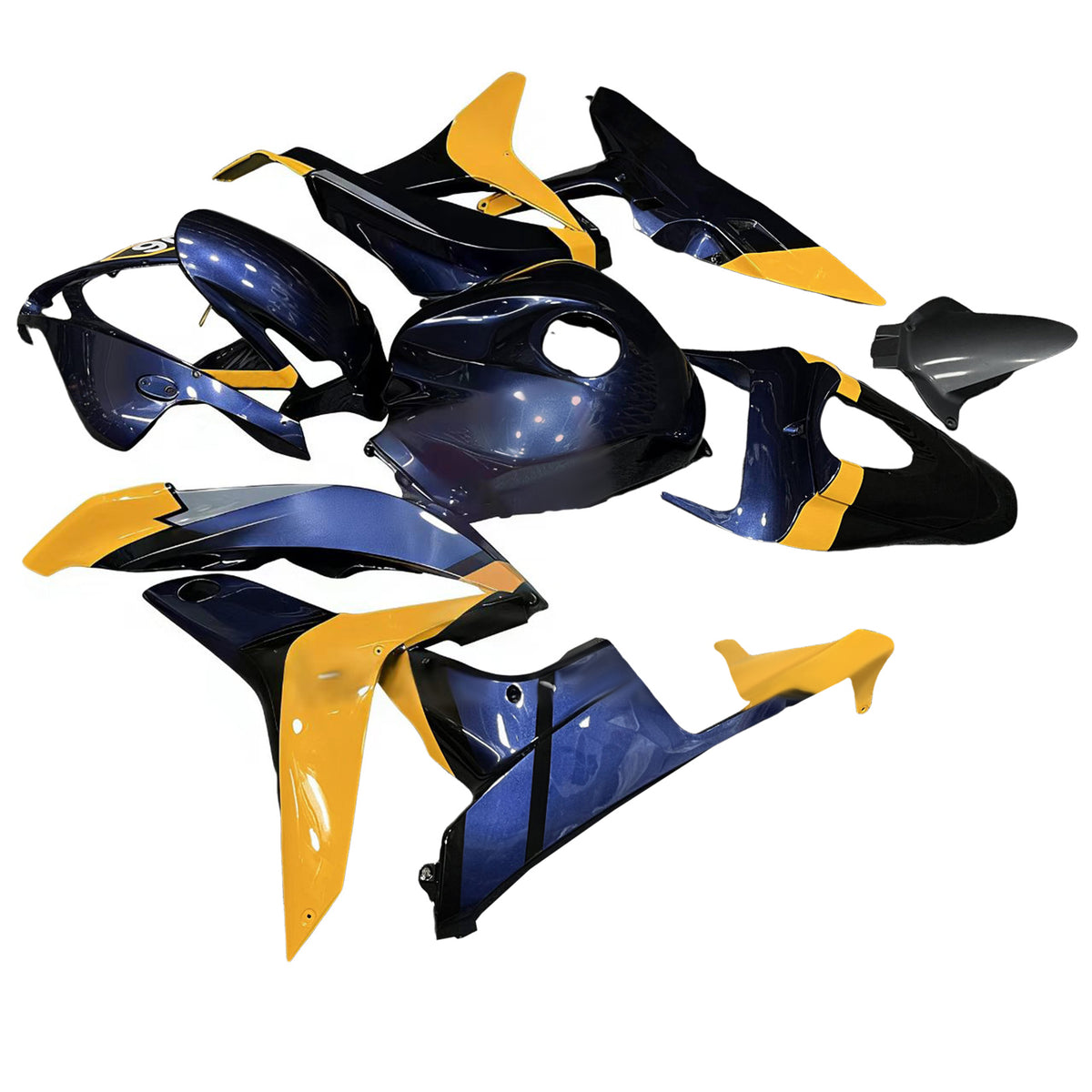 Amotopart 2007-2008 Honda CBR600RR F5 Kit de carénage bleu jaune