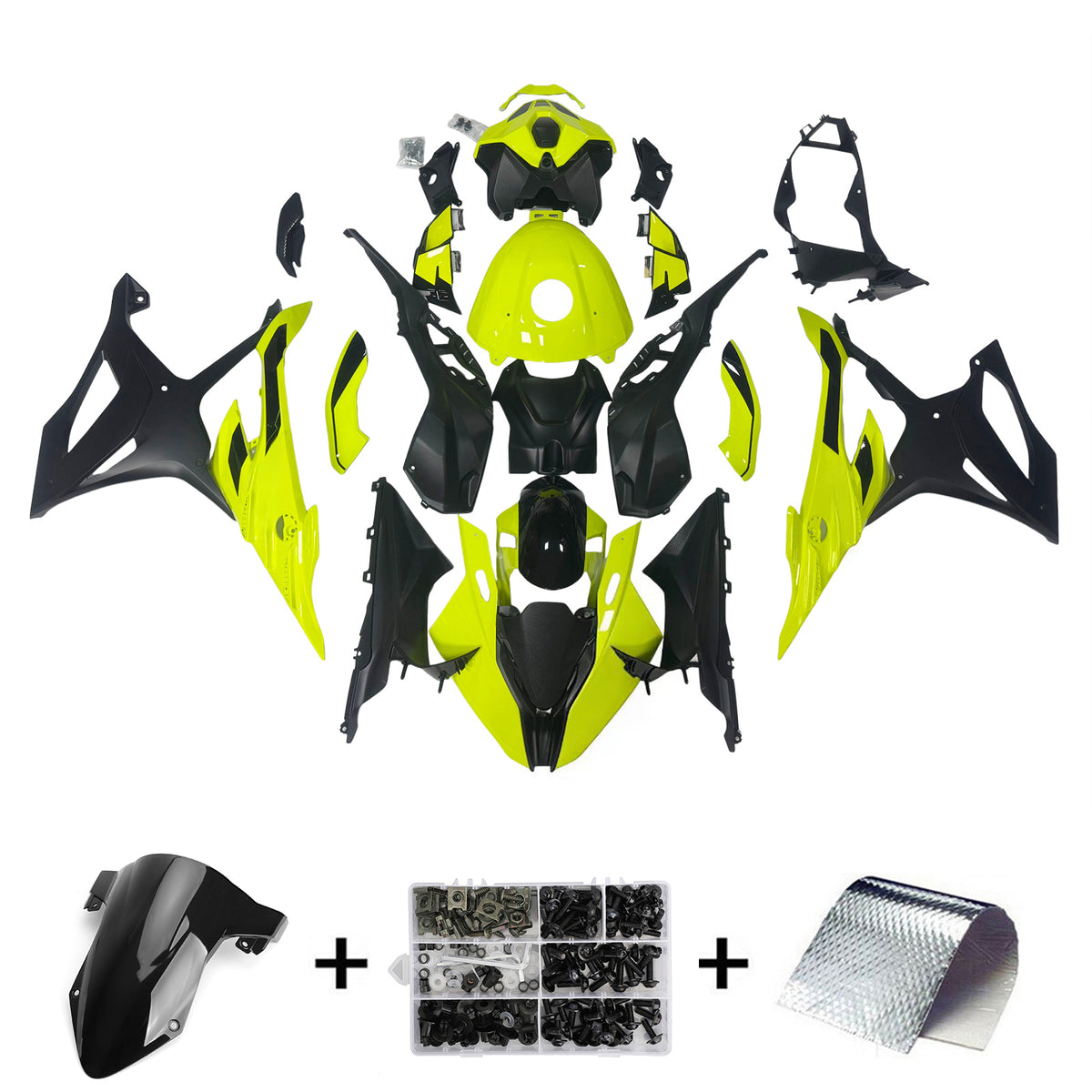Amotopart 2023-2024 BMW S1000RR Kit de carénage jaune noir