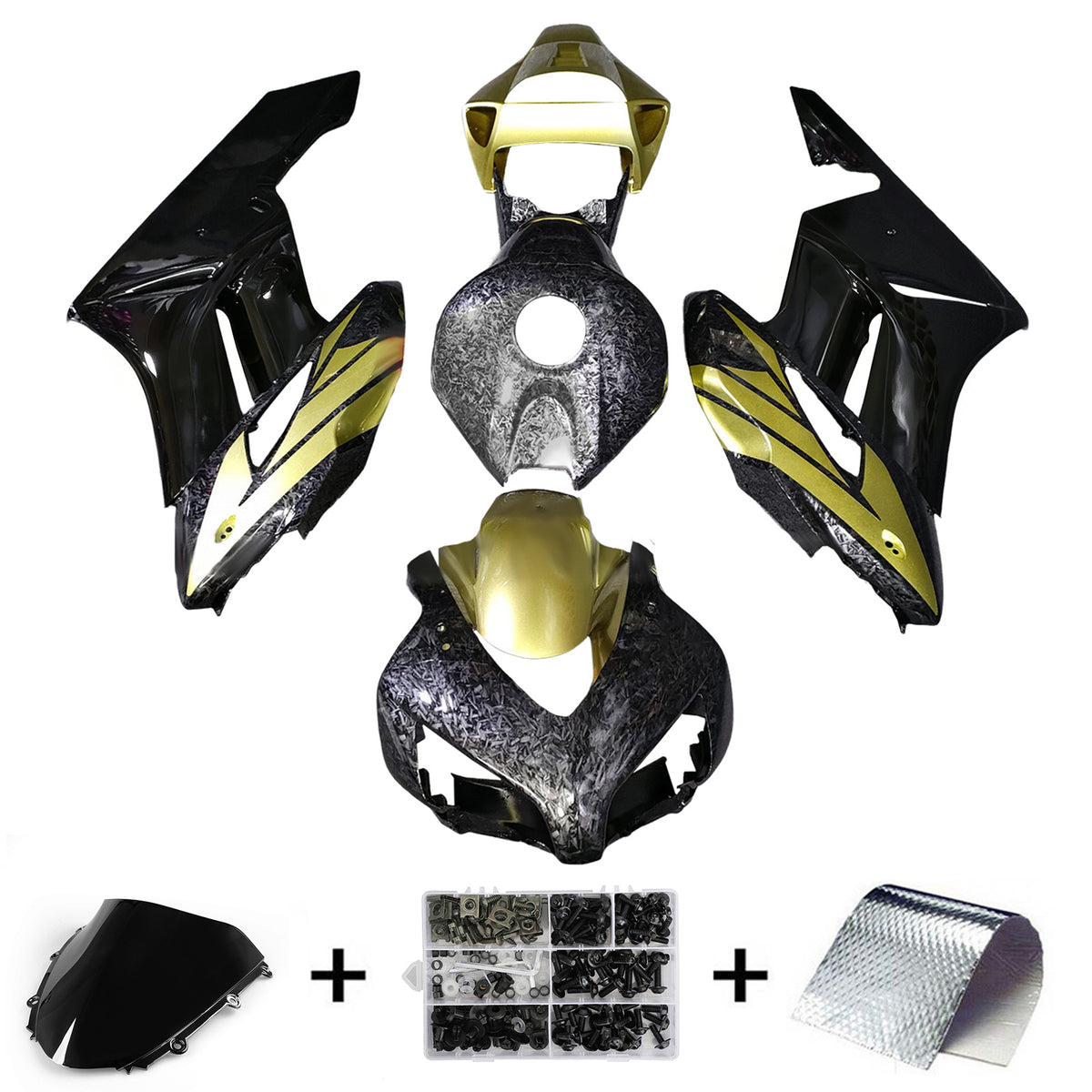 Amotopart 2004-2005 Honda CBR1000RR Carbon Fiber Pattern Fairing Kit