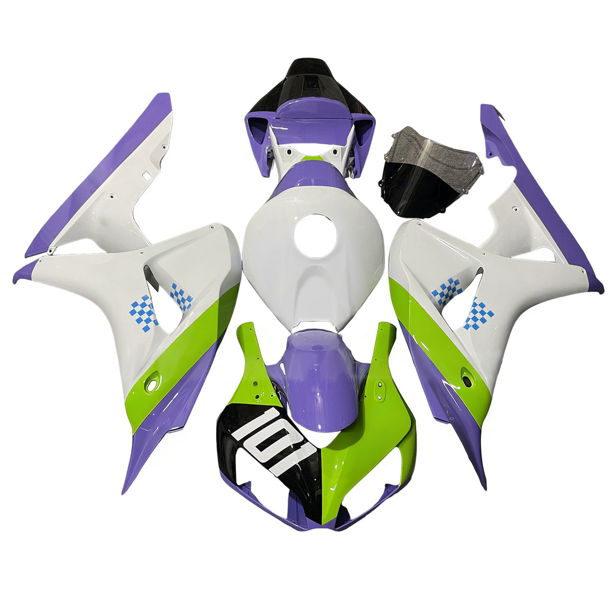 Amotopart 2006-2007 Honda CBR1000RR White Purple Fairing Kit