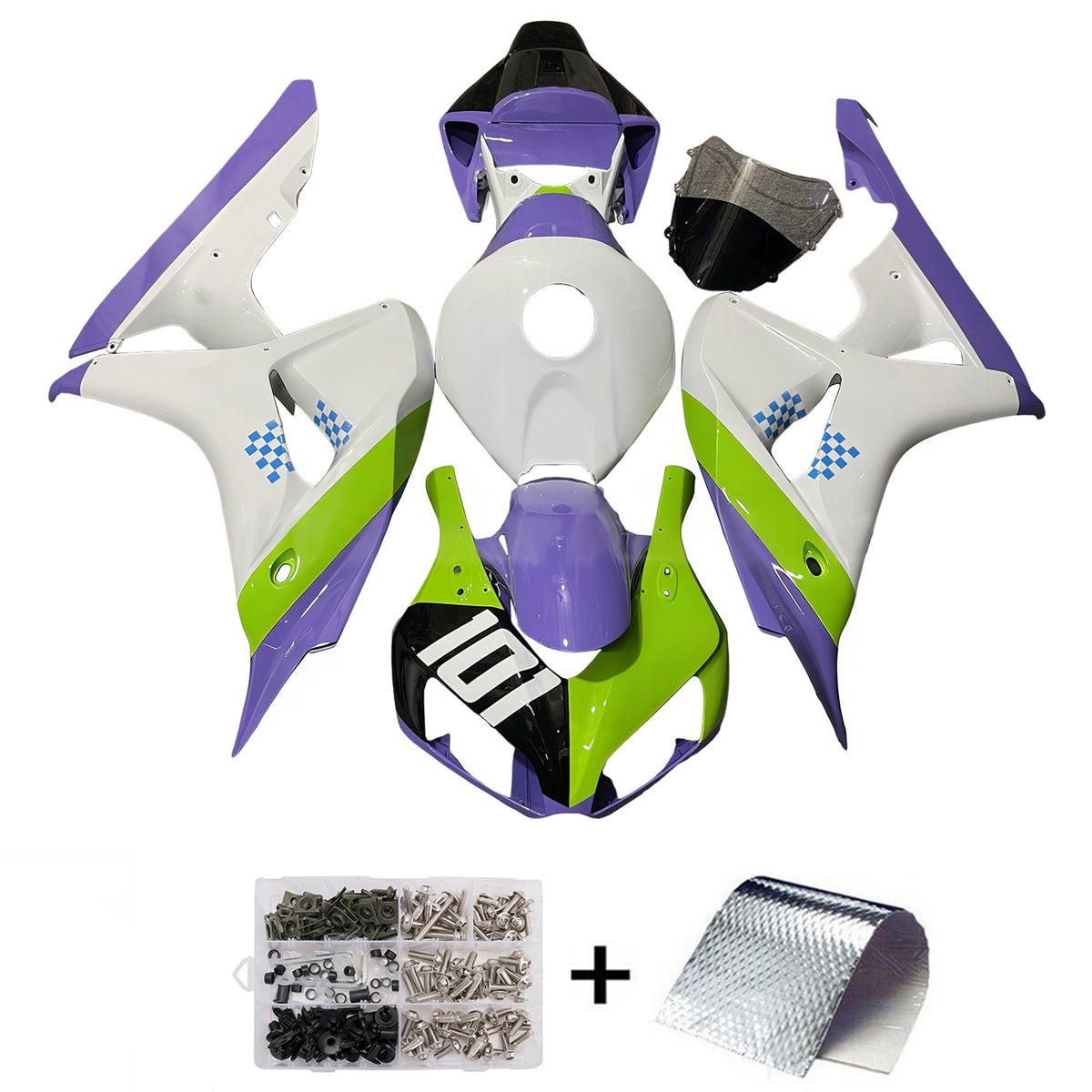 Amotopart 2006-2007 Honda CBR1000RR White Purple Fairing Kit