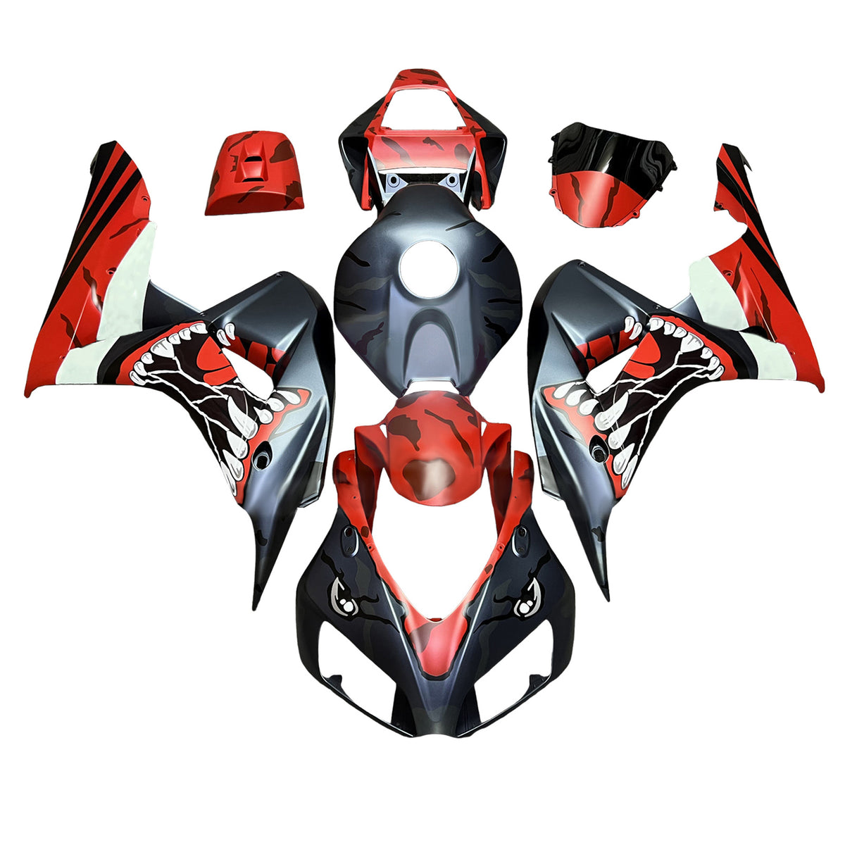 Amotopart 2006-2007 Honda CBR1000RR Black Red Fairing Kit