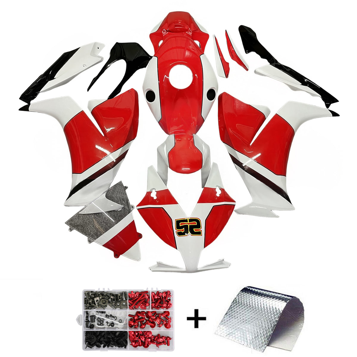 Amotopart 2012-2016 Honda CBR1000RR Kit de carenado blanco rojo