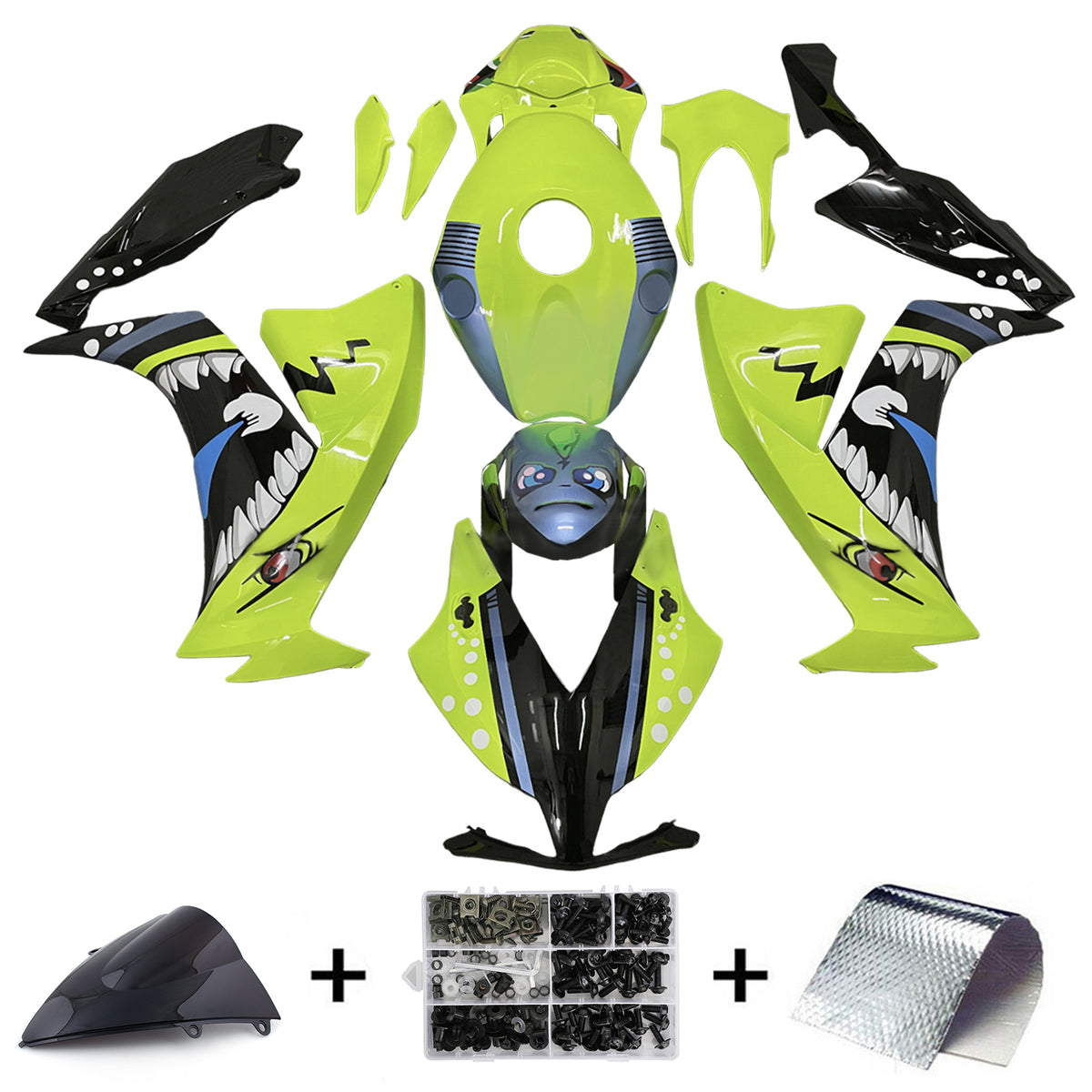 Amotopart 2012-2016 Honda CBR1000RR Yellow Fairing Kit