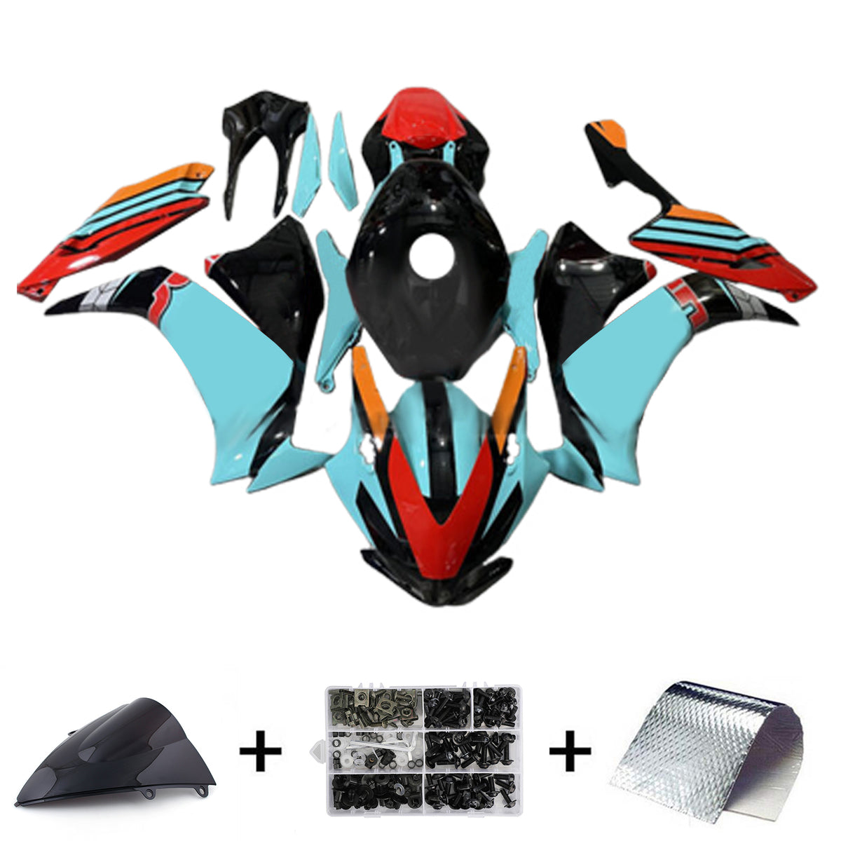 Amotopart 2012–2016 Honda CBR1000RR Blau Schwarz Verkleidungsset