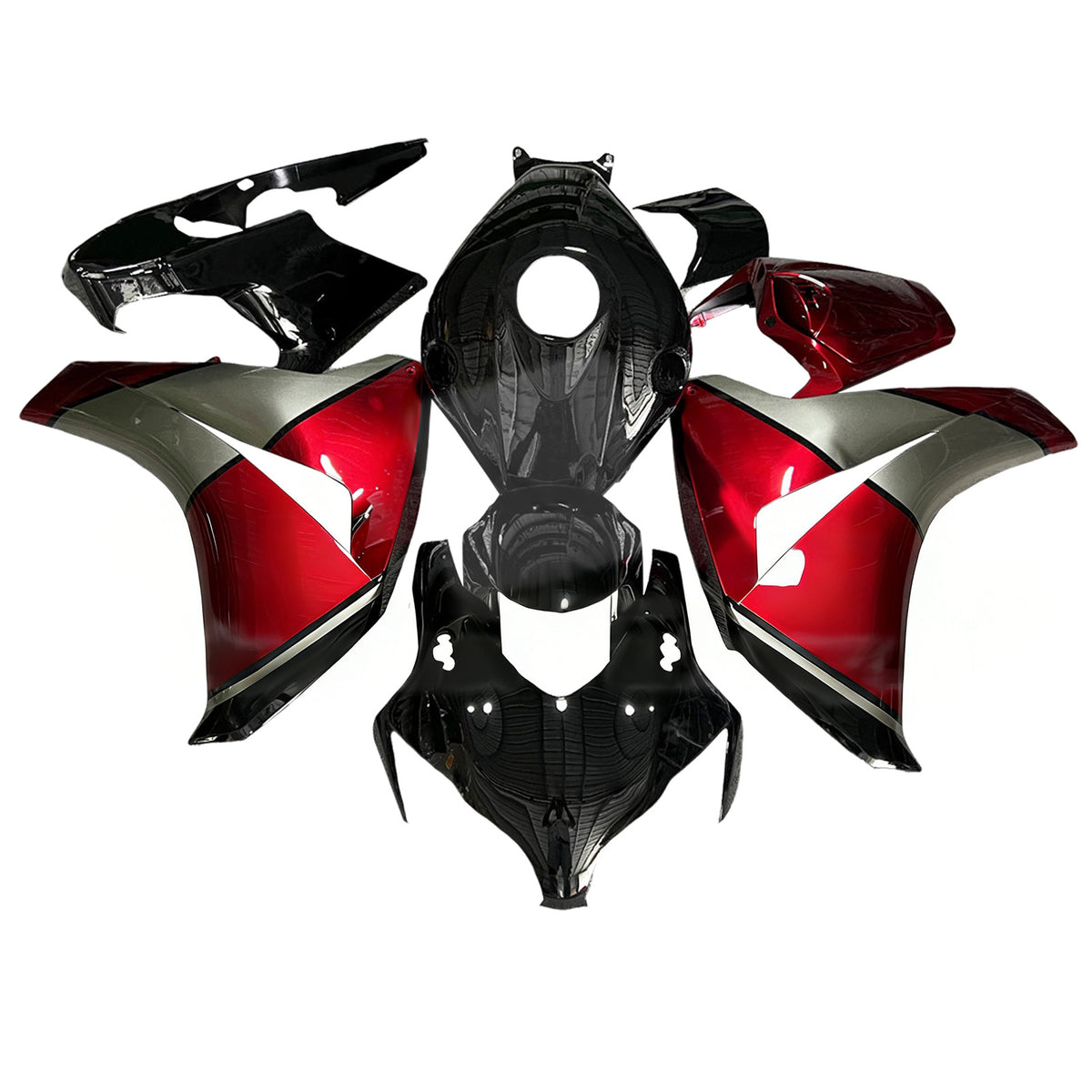 Amotopart 2008-2011 Honda CBR1000RR Black Red Fairing Kit