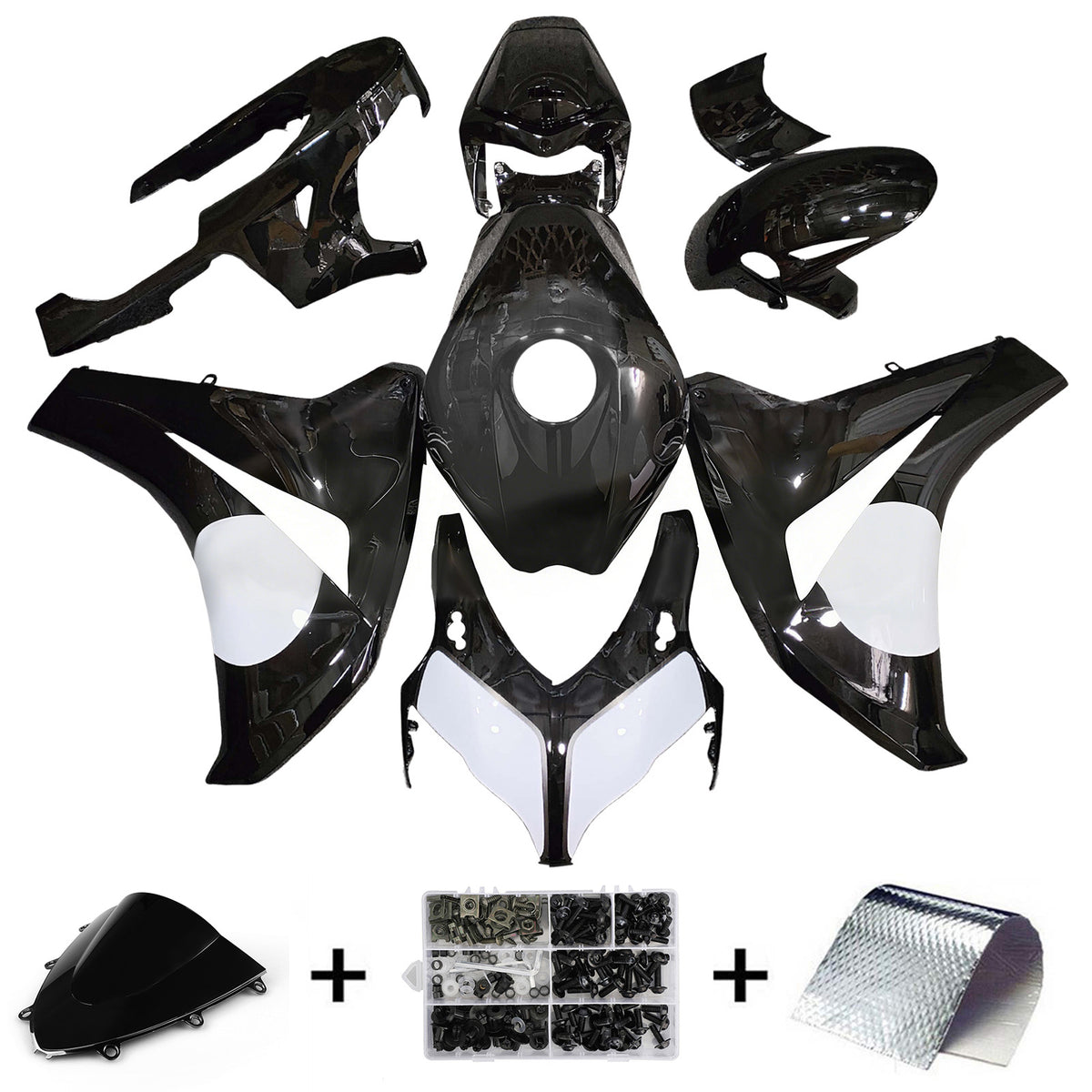 Kit carena Amotopart 2008-2011 Honda CBR1000RR bianco nero