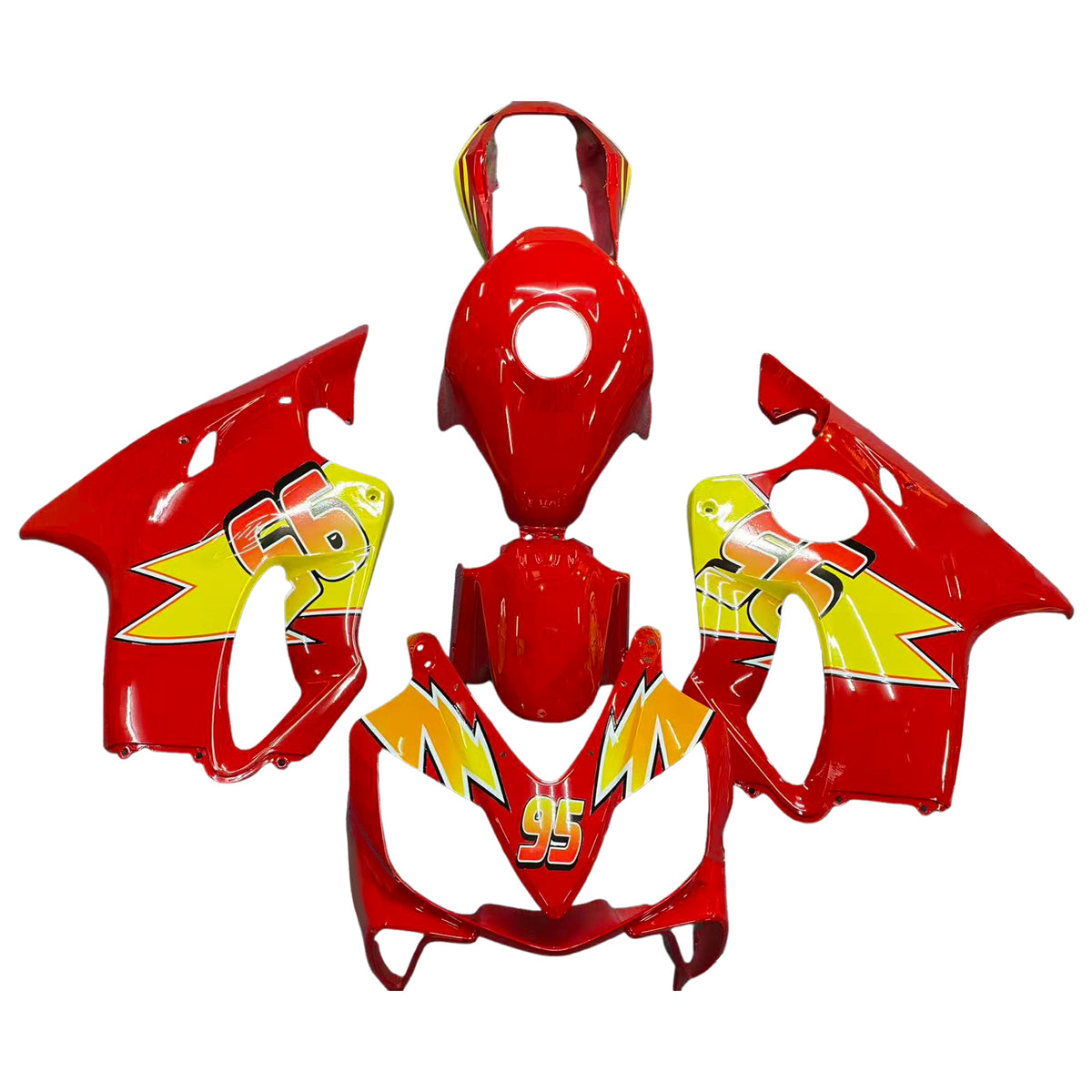 Amotopart 2004-2007 Honda CBR600 F4i Red Yellow Fairing Kit