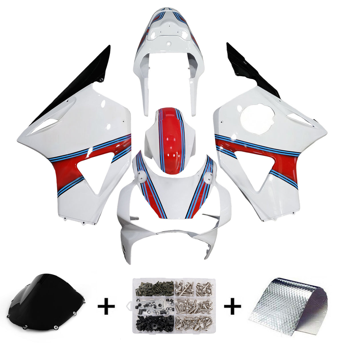 Amotopart 2002-2003 Honda CBR954 White Red Fairing Kit