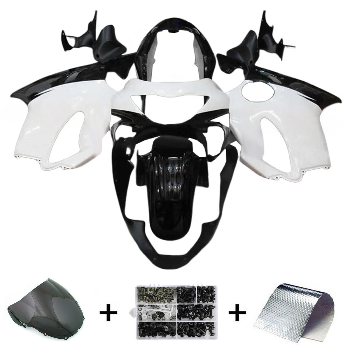 Amotopart 1999-2000 Honda CBR600 F4 White Black Fairing Kit