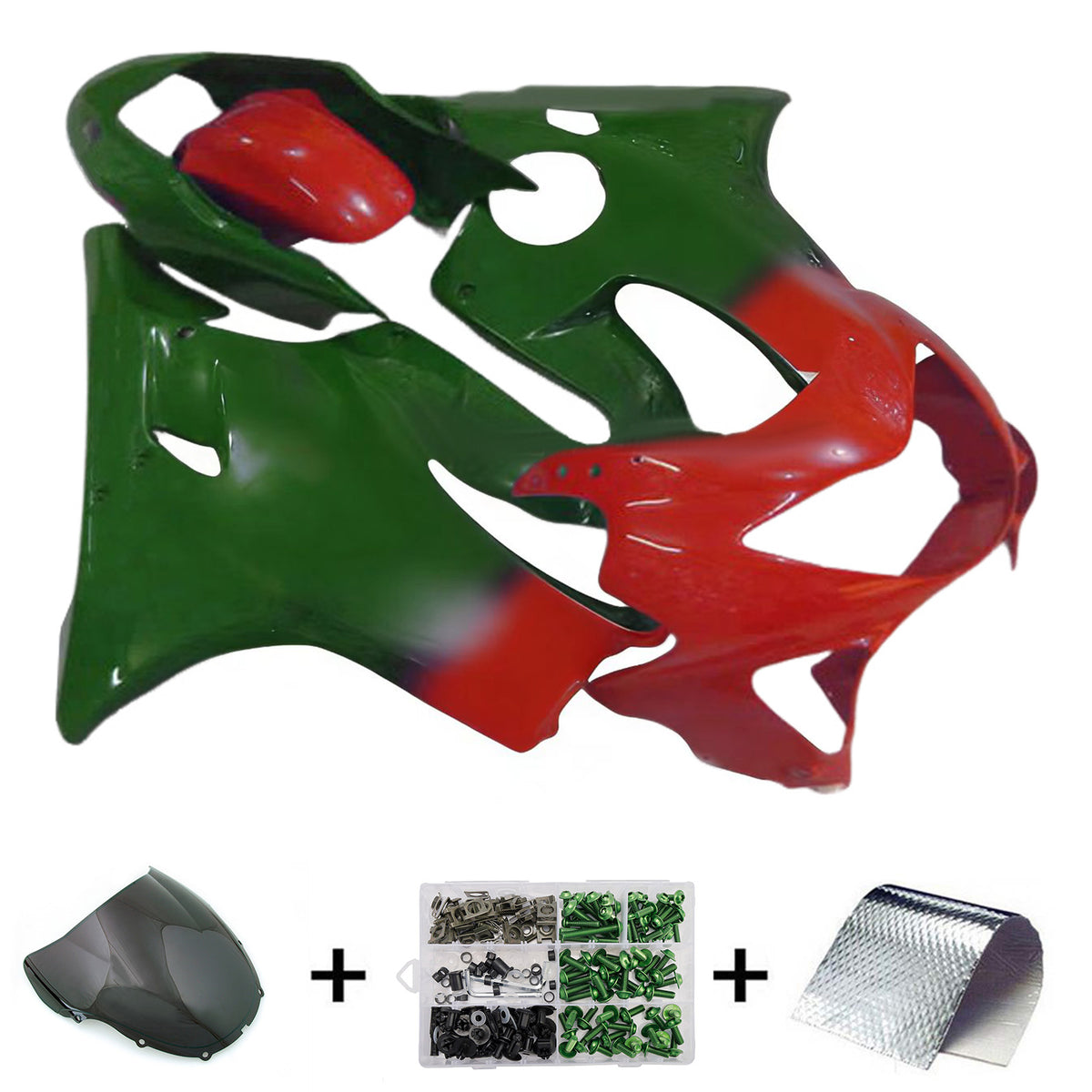 Amotopart 1999-2000 Honda CBR600 F4 Kit de carénage vert rouge