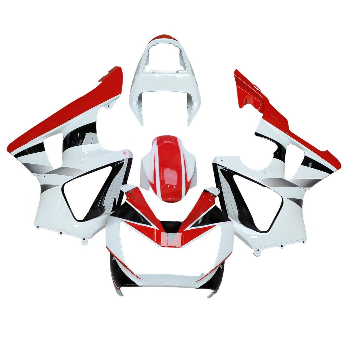 Amotopart 2000–2001 Honda CBR929RR Weiß-Rot-Verkleidungsset