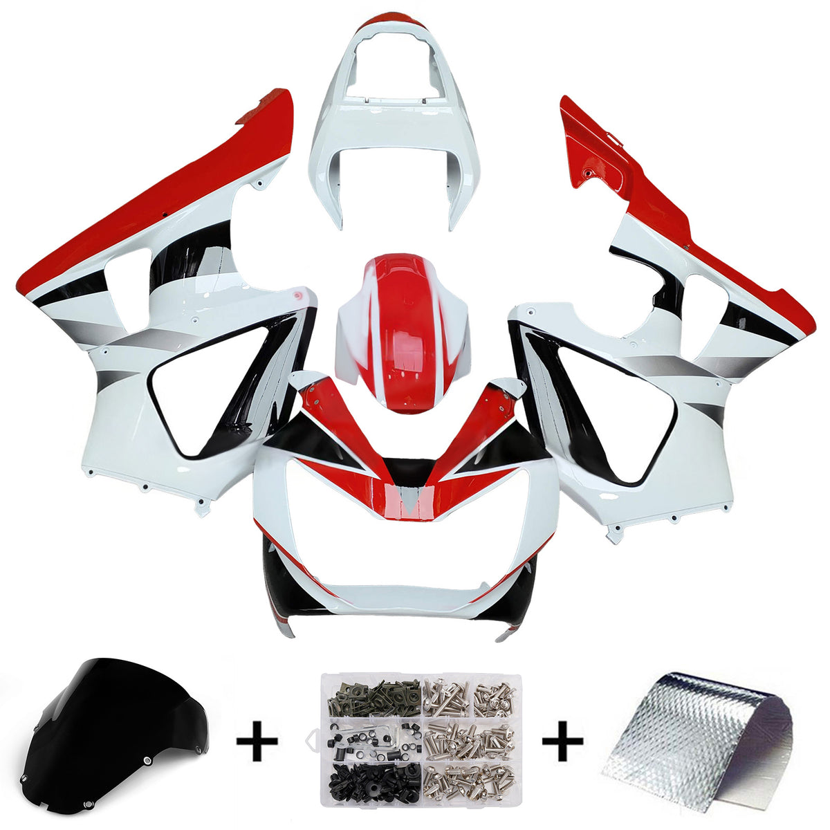 Kit carena Amotopart 2000-2001 Honda CBR929RR bianco rosso