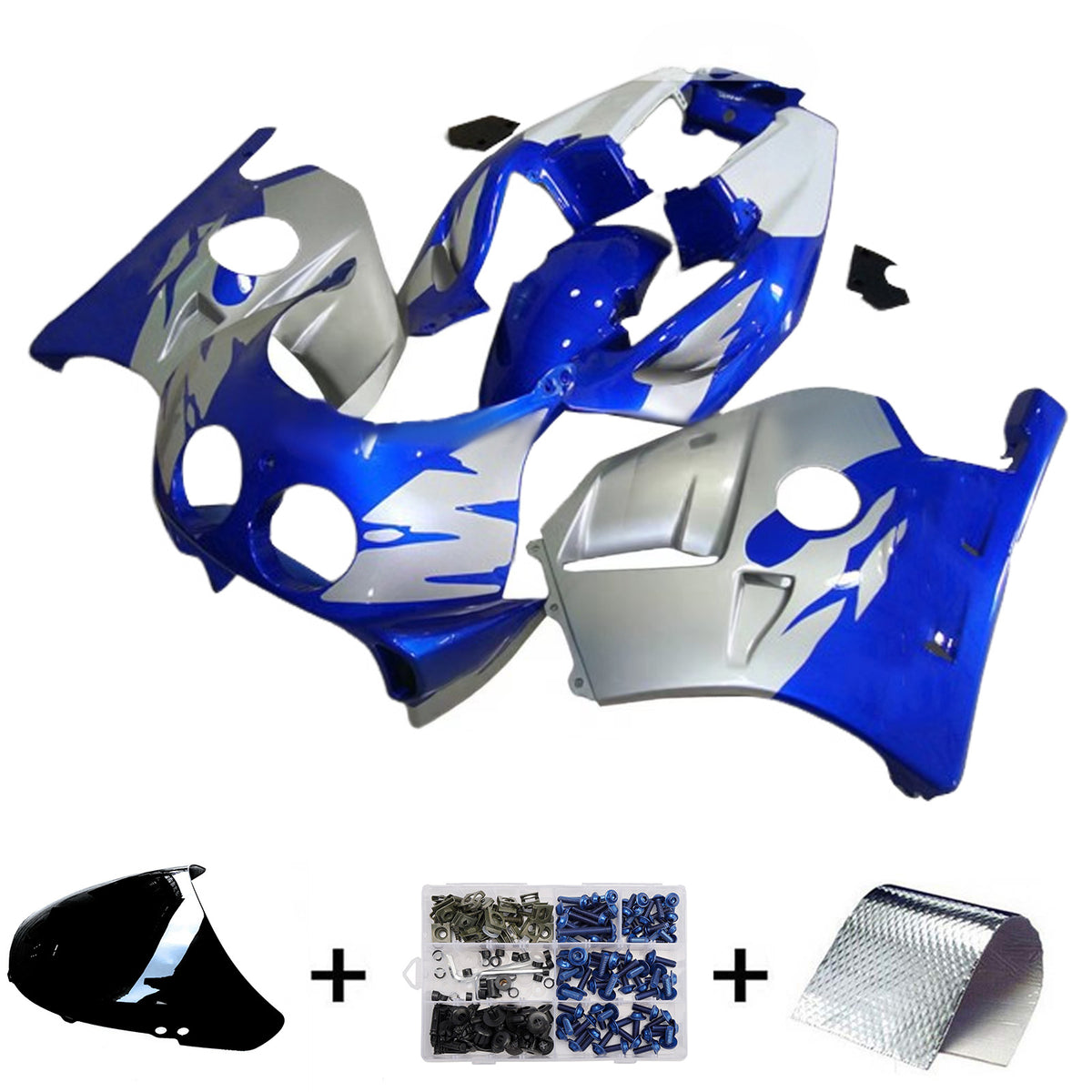 Amotopart 1990-1998 Honda CBR250RR MC22 blauwzilveren kuipset