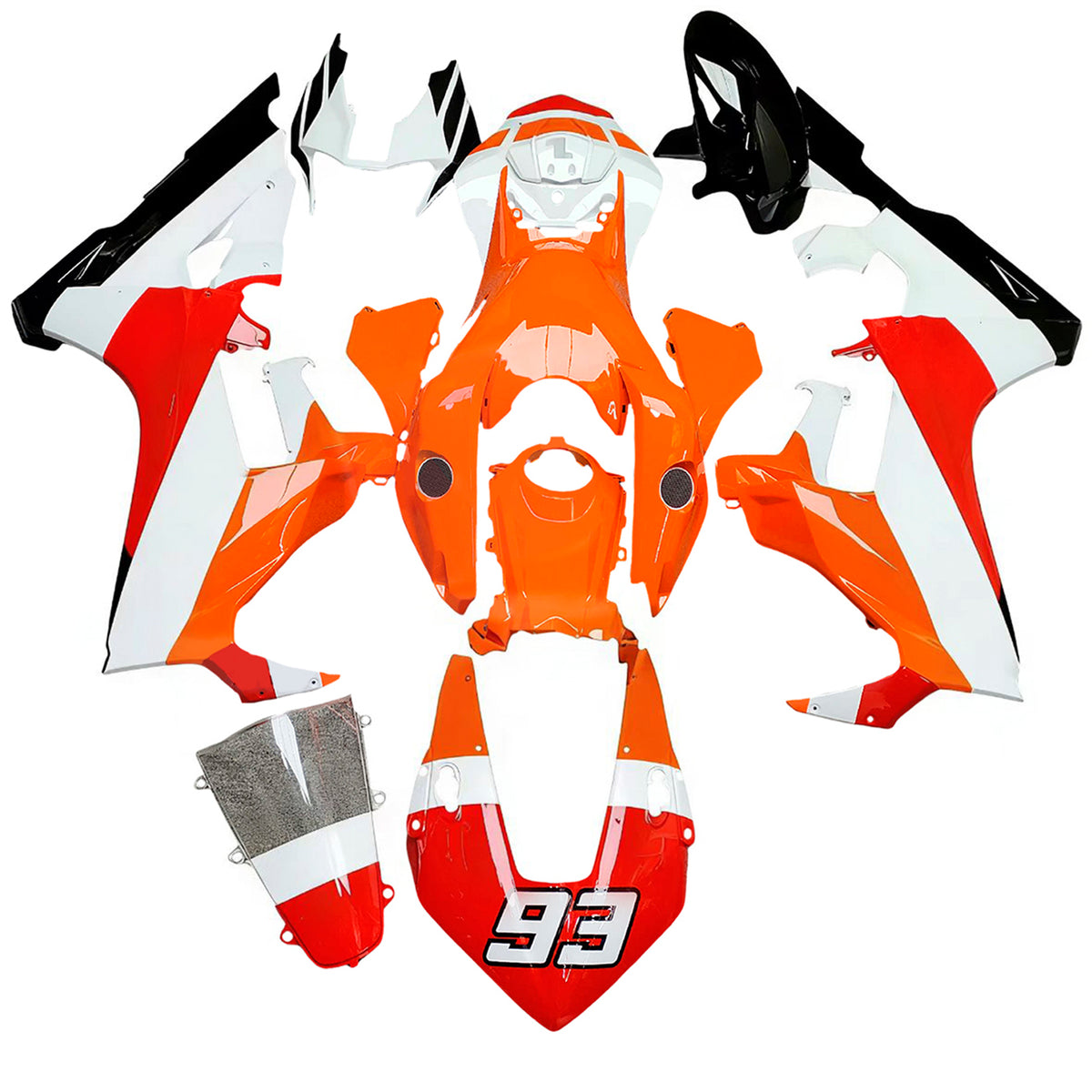 Amotopart 2017-2023 Honda CBR1000RR Hvid Orange Rød Fairing Kit