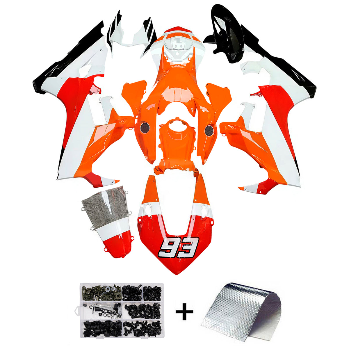 Amotopart 2017-2023 Honda CBR1000RR Kit de carenado blanco naranja rojo