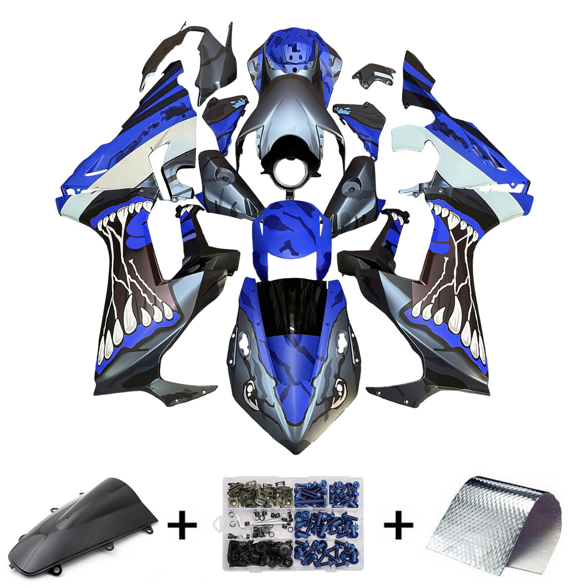 Amotopart 2017-2023 Honda CBR1000RR Blue Black Fairing Kit