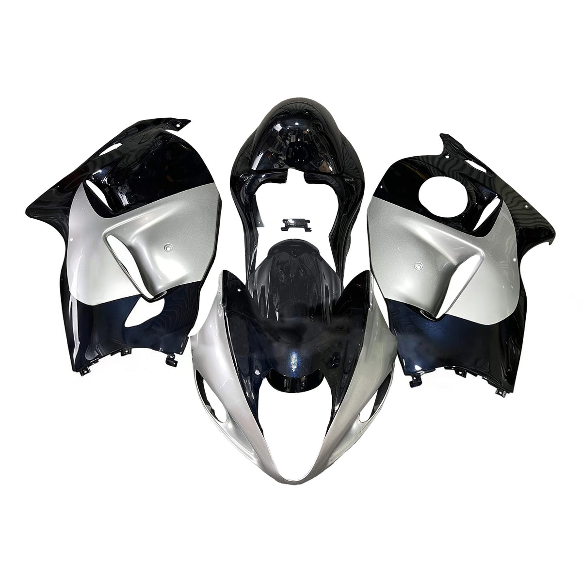 Amotopart 1999-2007 Suzuki Hayabusa GSX1300R Gray Black White Fairing Kit