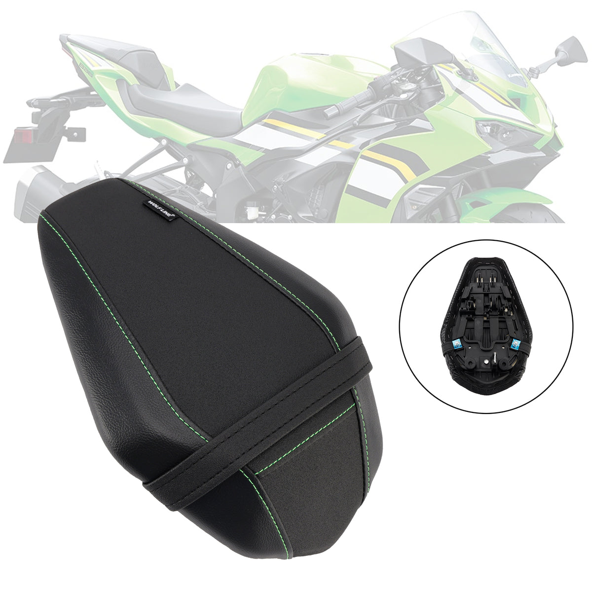 2019-2025 Blackb Kawasaki Ninja Zx-6R Rear Seat Passenger Cushion Flat
