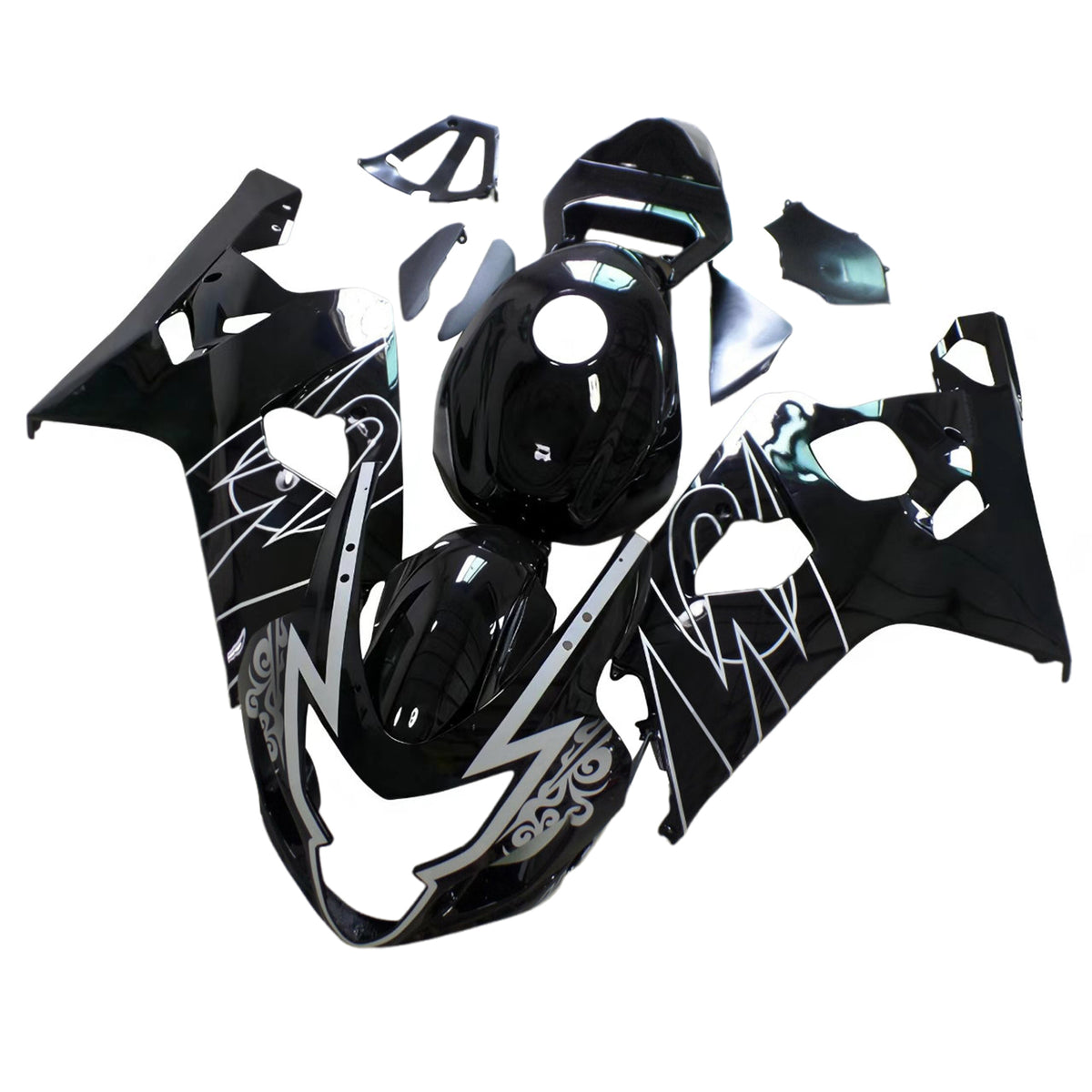 Amotopart 2004-2005 Suzuki GSX-R600 750 K4 Šedá Bílá Černá Sada kapotáže