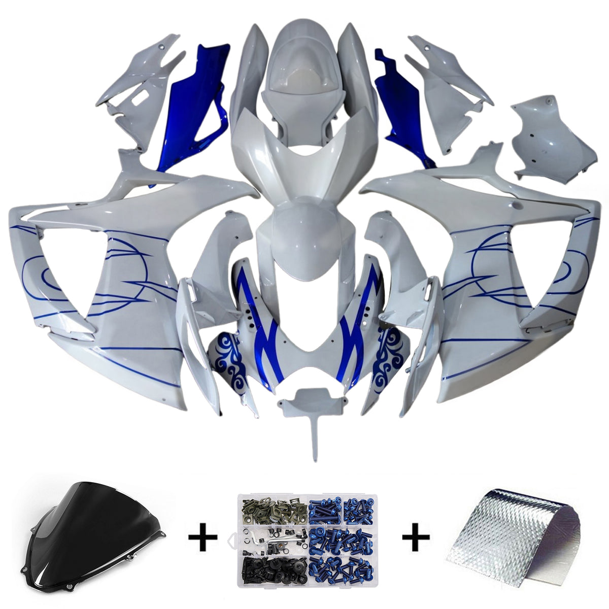 Amotopart 2006-2007 Suzuki GSX-R600 750 K6 Gray Blue White Fairing Kit