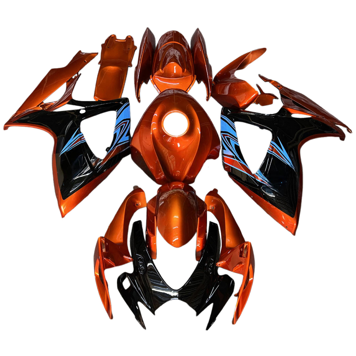 Amotopart 2006-2007 Suzuki GSX-R600 750 K6 Black White Red Orange Fairing Kit
