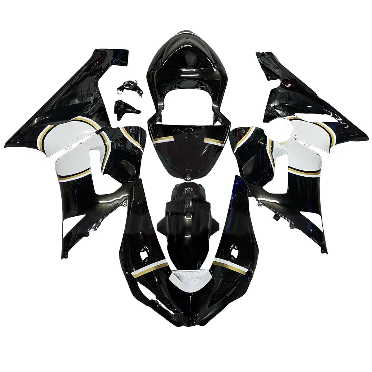 Amotopart 2005-2006 Kawasaki ZX-6R 636 White Black Grey Fairing Kit