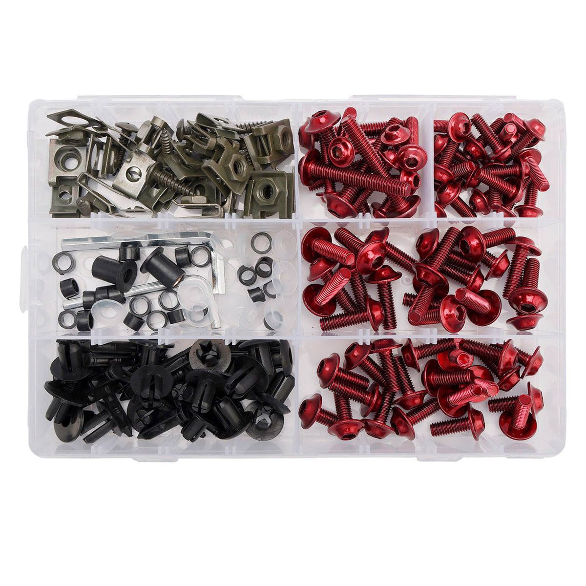 Amotopart 2017-2019 Kawasaki ER-6F Ninja 650R Black White Red Fairing Kit