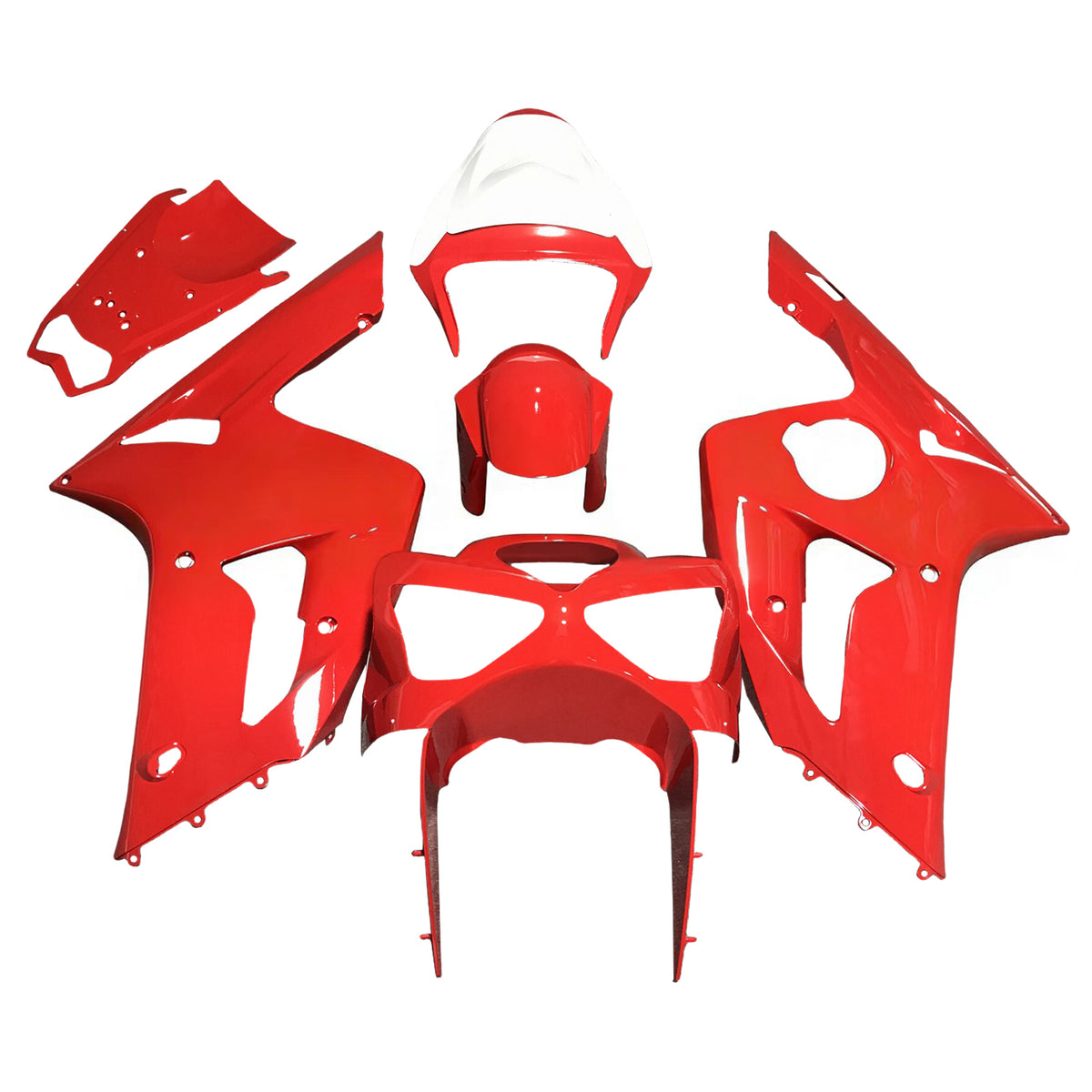 Amotopart 2003–2004 Kawasaki ZX-6R 636 rot-weißes Verkleidungsset