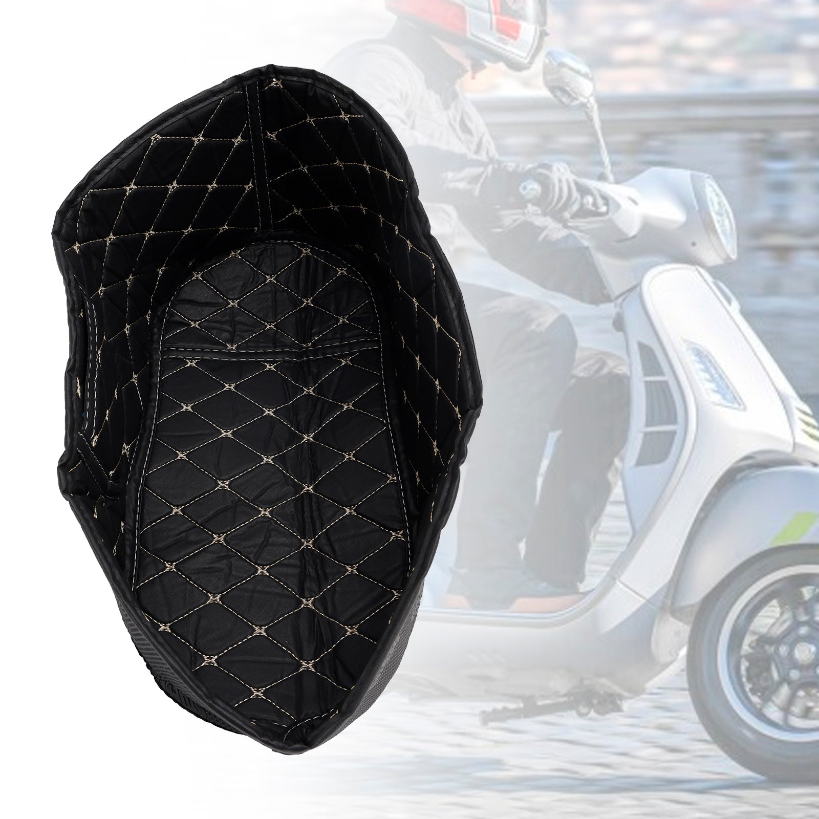 Silver For Vespa Gts 300 Gts300 Seat Bucket Liner Pad Trunk Inner Protector
