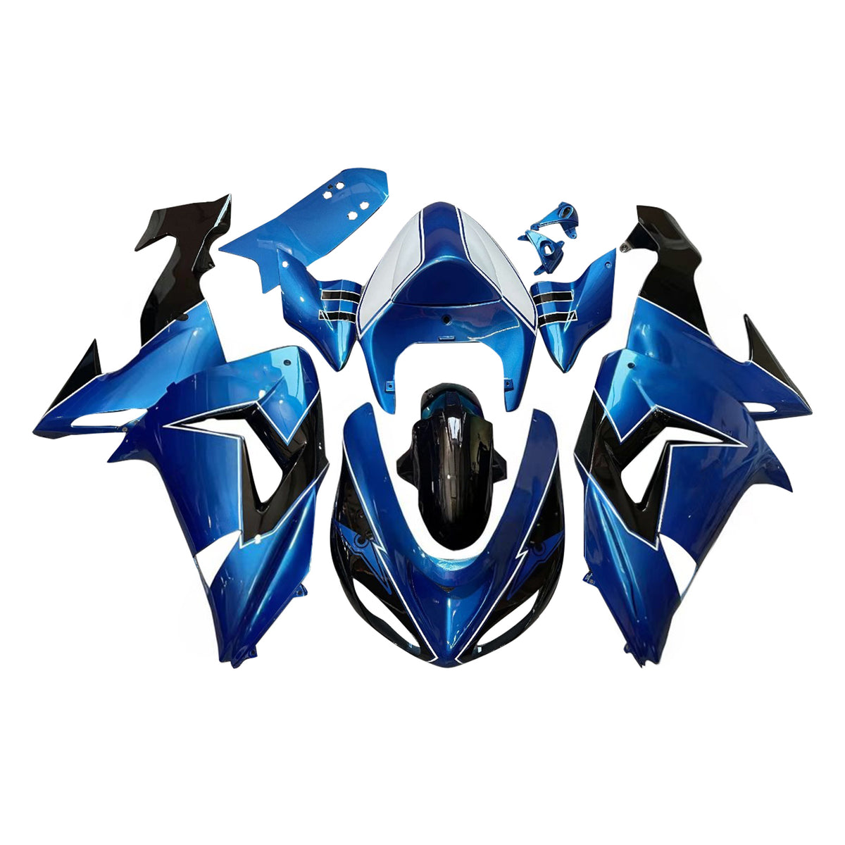 Amotopart 2006-2007 Kawasaki ZX-10R Blue Black White Fairing Kit