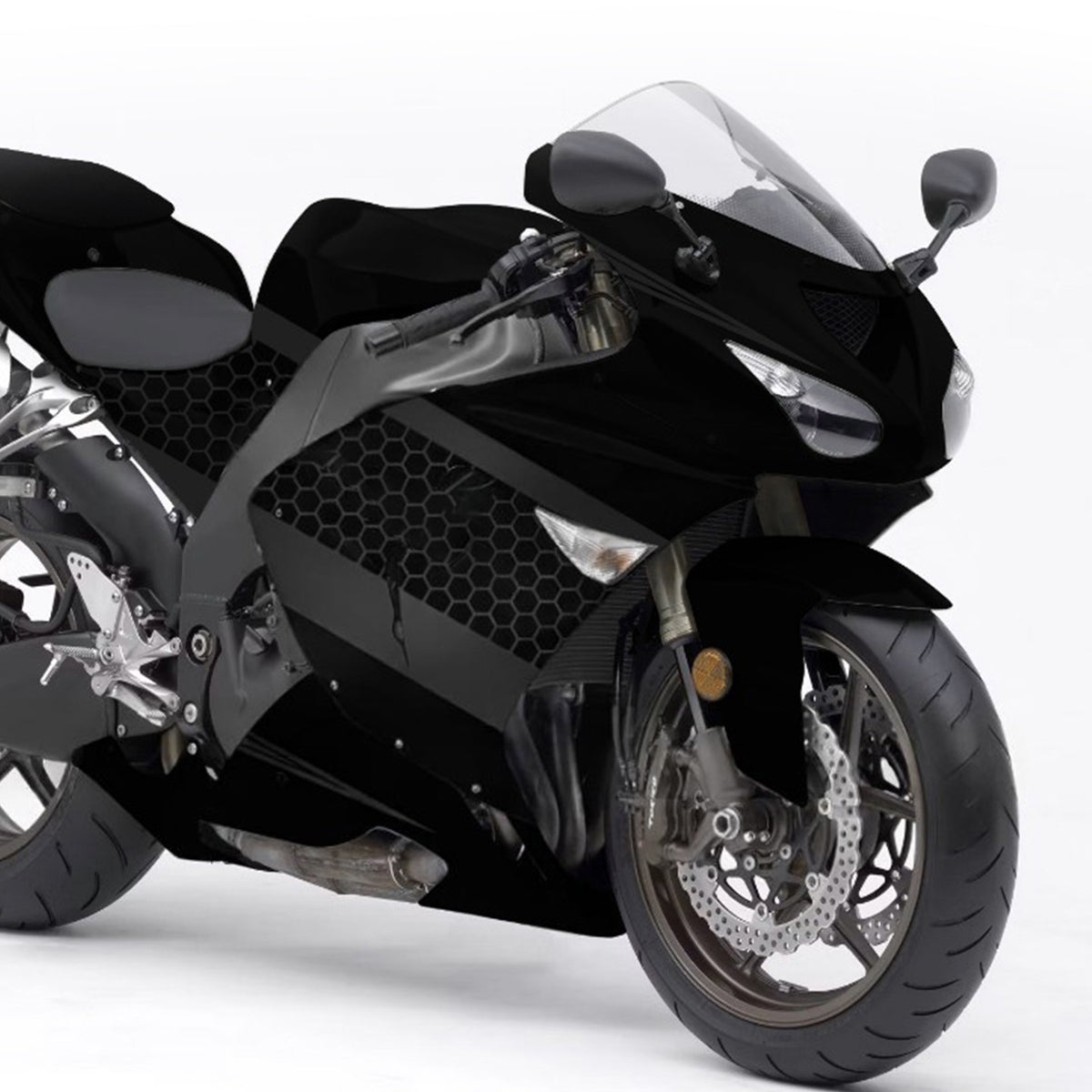 Kit de carenagem Amotopart 2006-2007 Kawasaki ZX-10R branco cinza preto